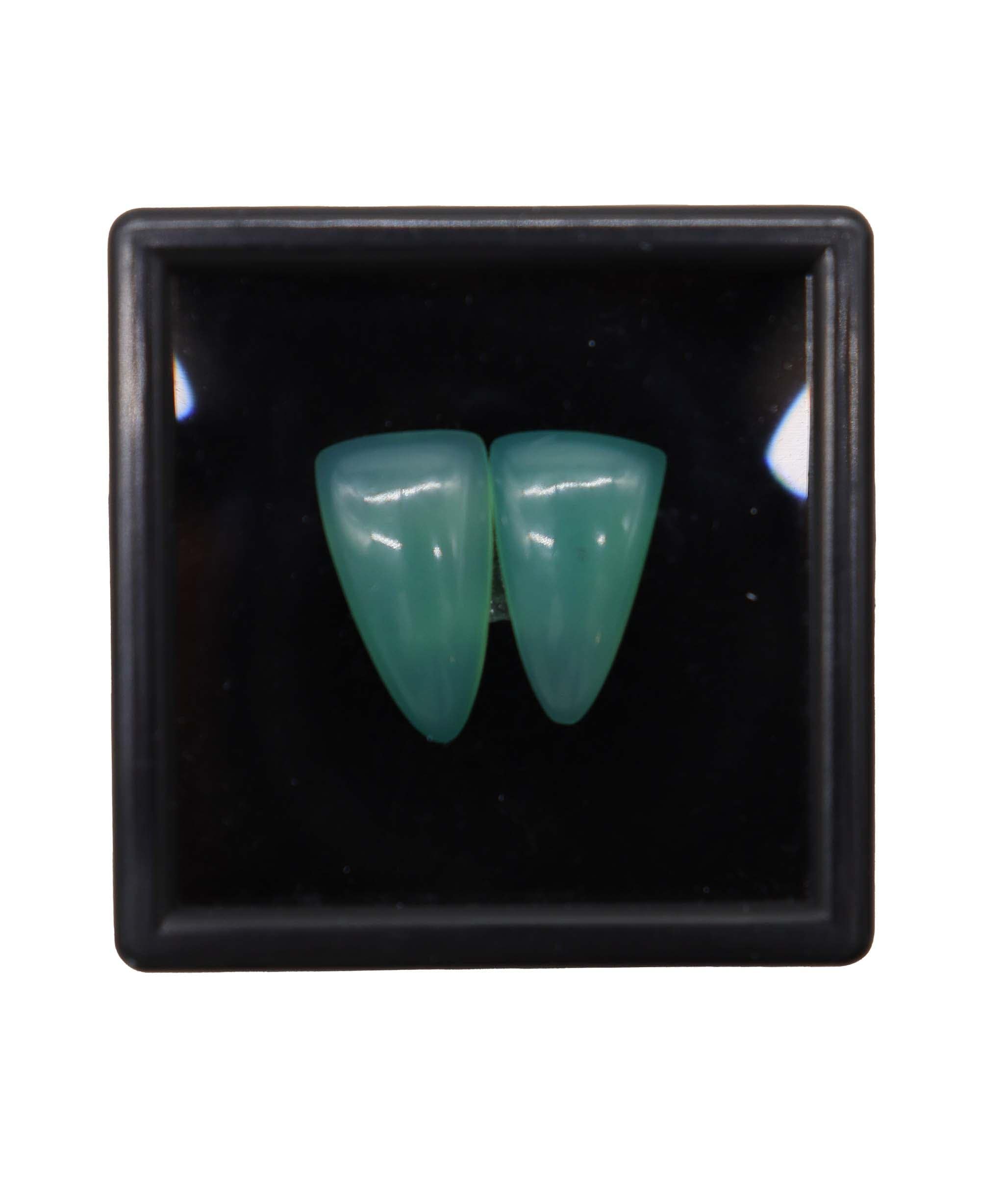 Luxury Promise 13.50ct Chrysoprase PAIR RDC0161