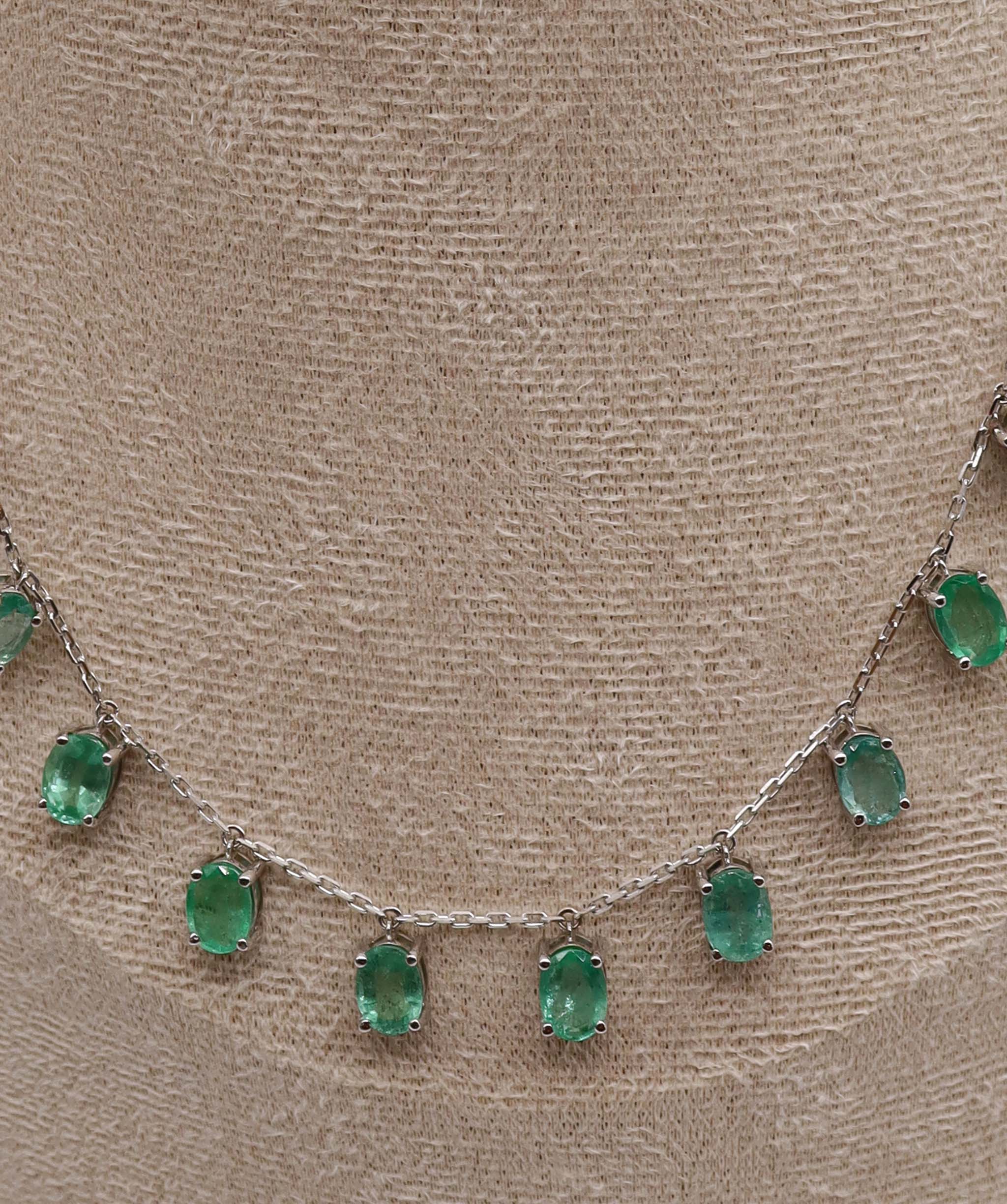 Luxury Promise 13.61ct Emerald Necklace with Cert DXBS5676