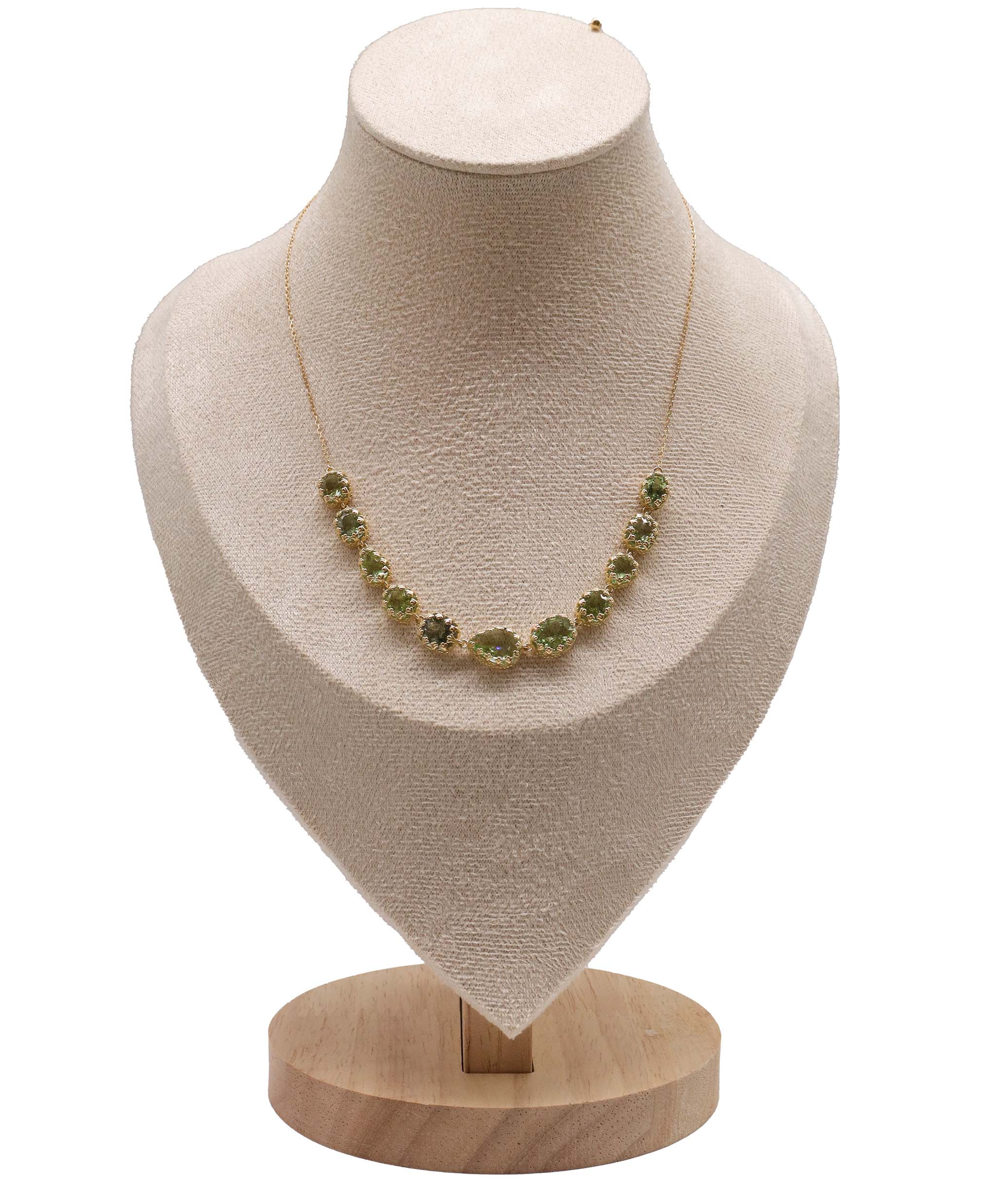 Luxury Promise 14.06ct Peridot YG Crown Necklace DXBS5635
