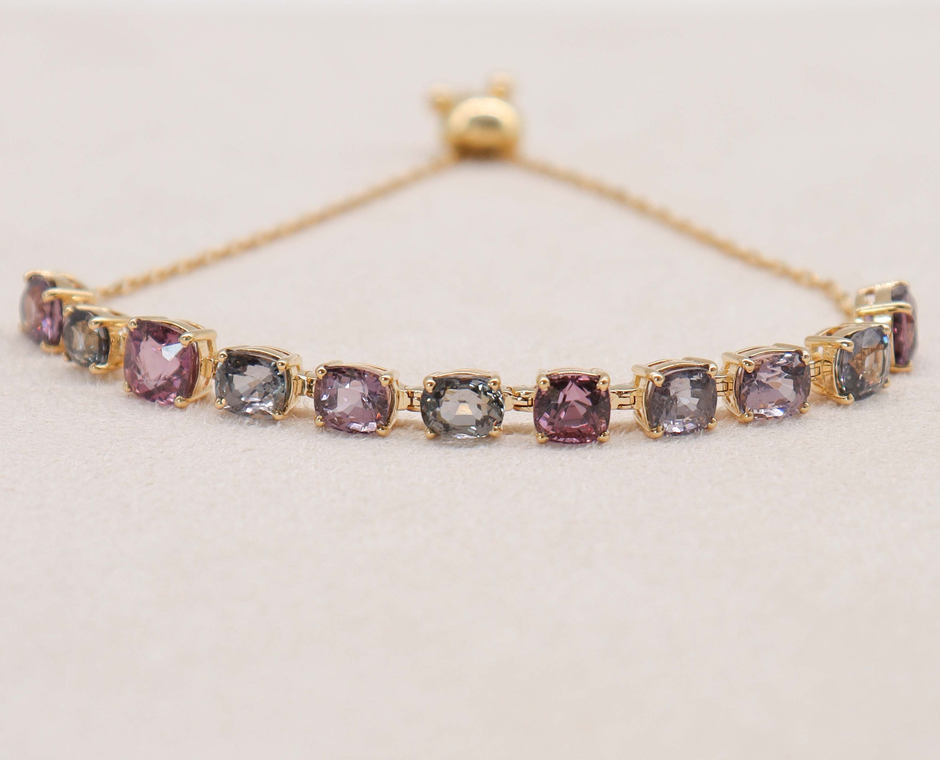 Luxury Promise 14.06ct spinel yg bracelet 7-9INCH DXBD0407