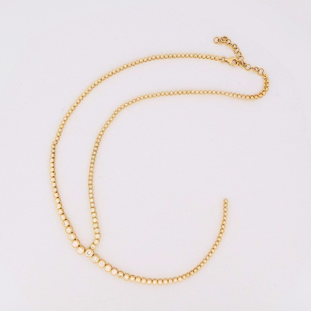 luxury promise 14K Yellow Gold Diamond Lariat Necklace ASC6859