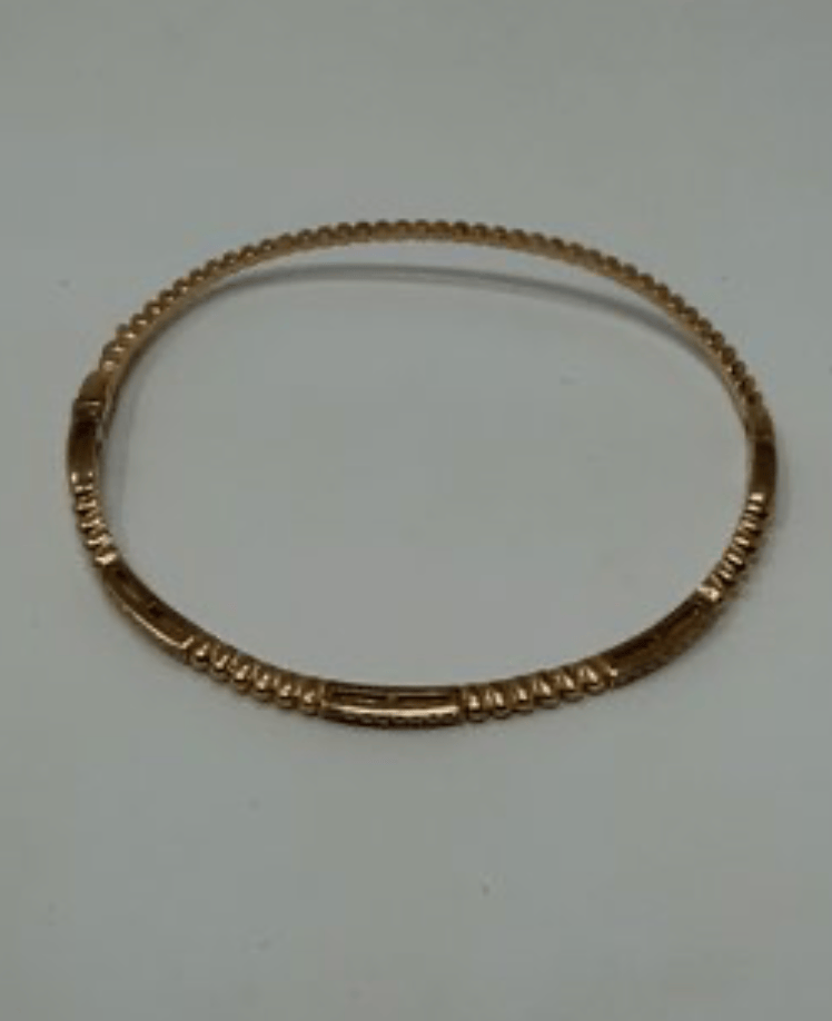 Luxury Promise 14krg sz 6.5 6.29g 0.20ctd pave station perlee bangle  AFI075