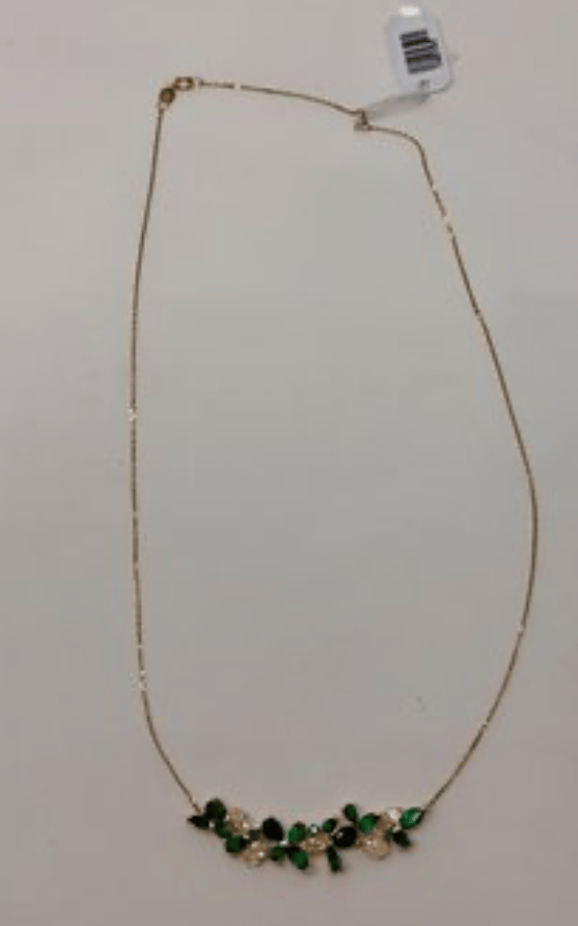 Luxury Promise 14ky 0.20ctd 3.30ct-emerald lg necklace 16"-18" AFI087