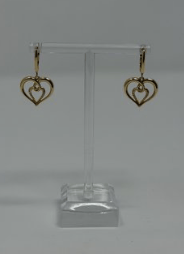 Luxury Promise 14ky 2.42g heart dangle earrings AFI101