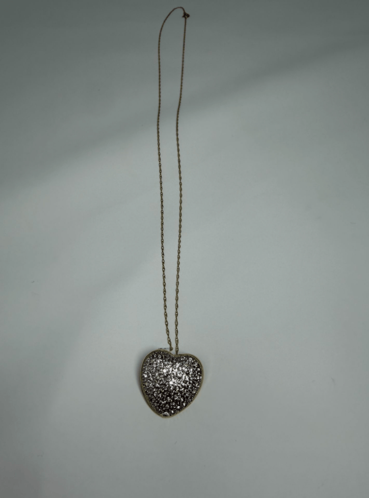 Luxury Promise 14ky diamond pave heart necklace 0.75ctw 18" AFI103