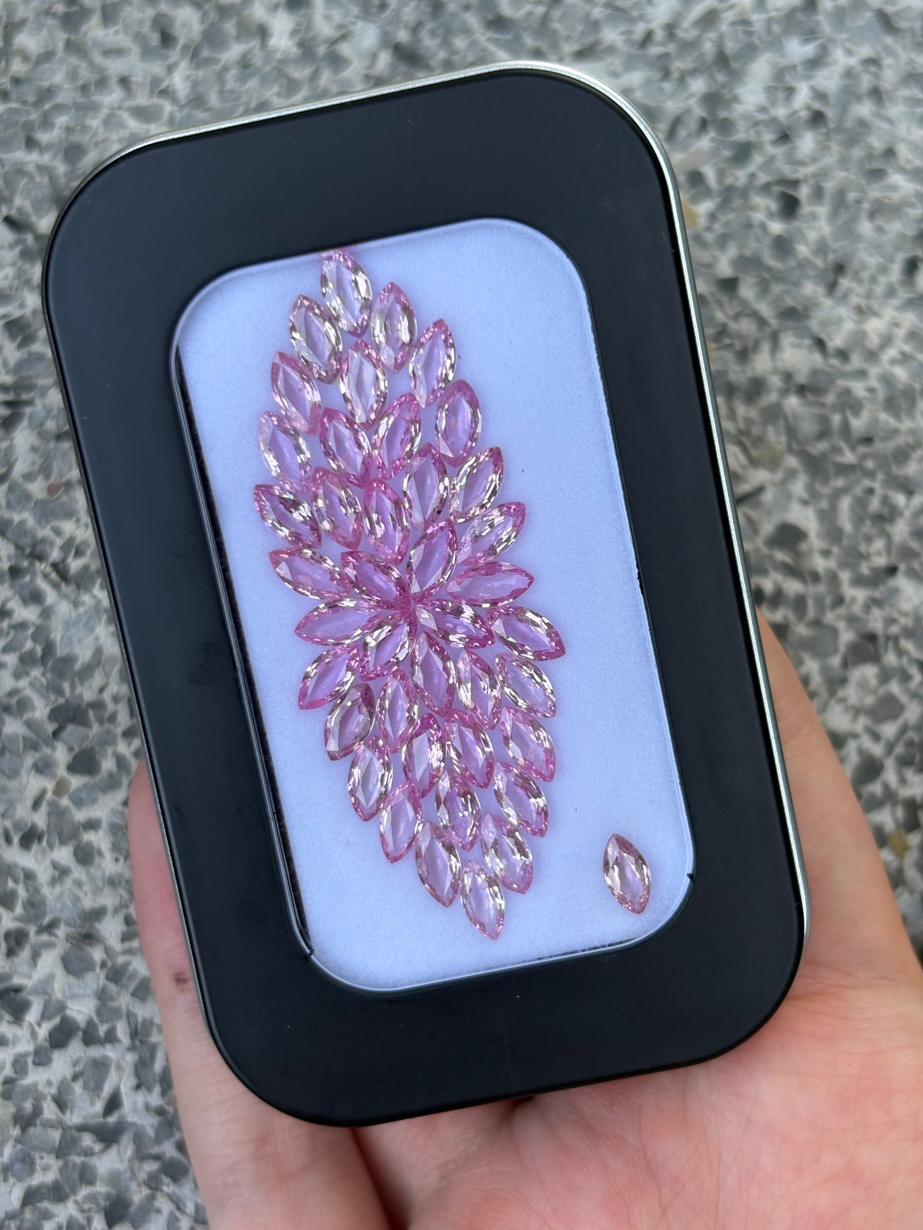Luxury Promise 16.41ct Pink Sapphire Marquise Set (3.5x7) DXBCS3850