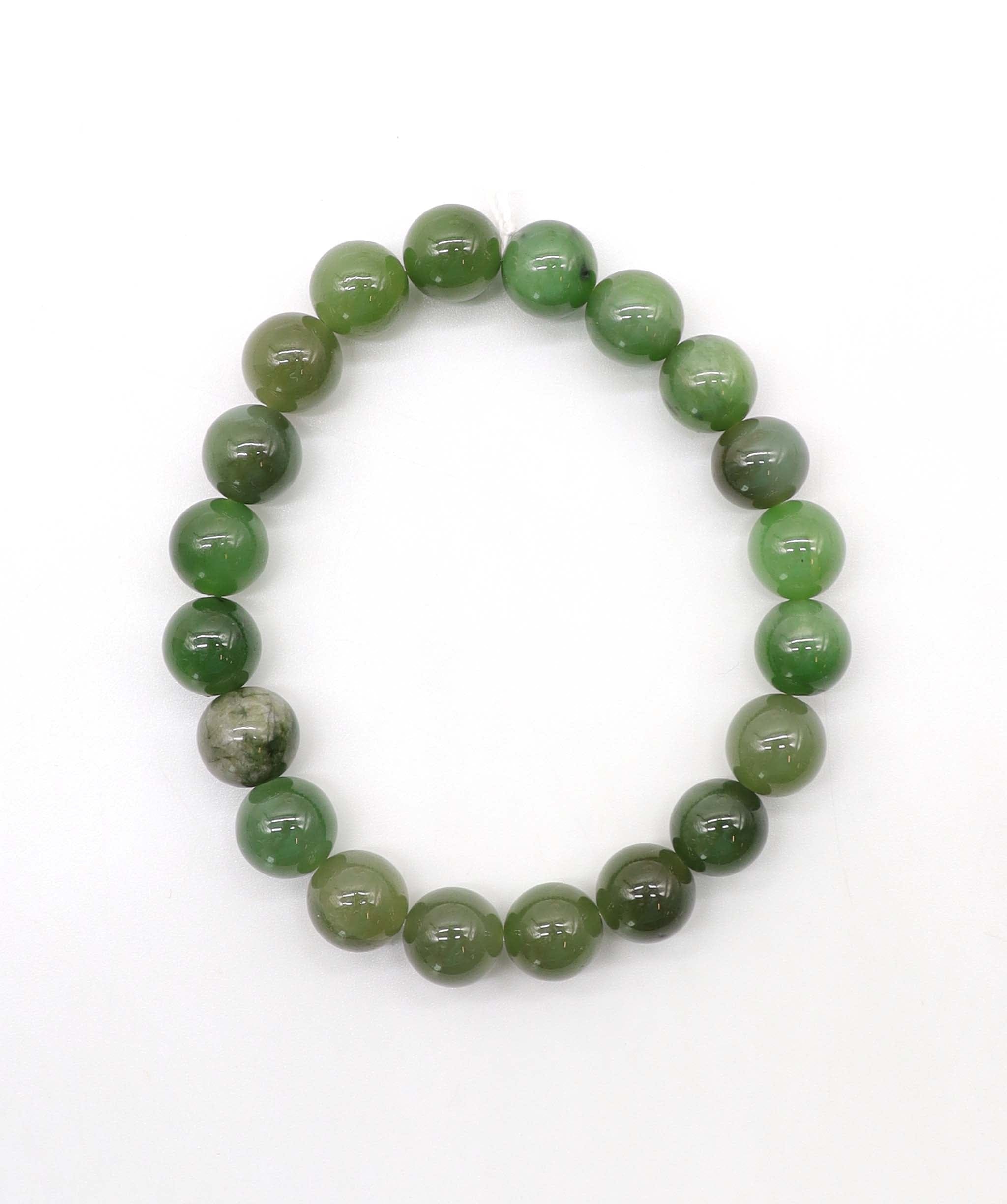 Luxury Promise 160ct Fancy Green Type A Siberian Jade Bracelet D10mm RDC0803