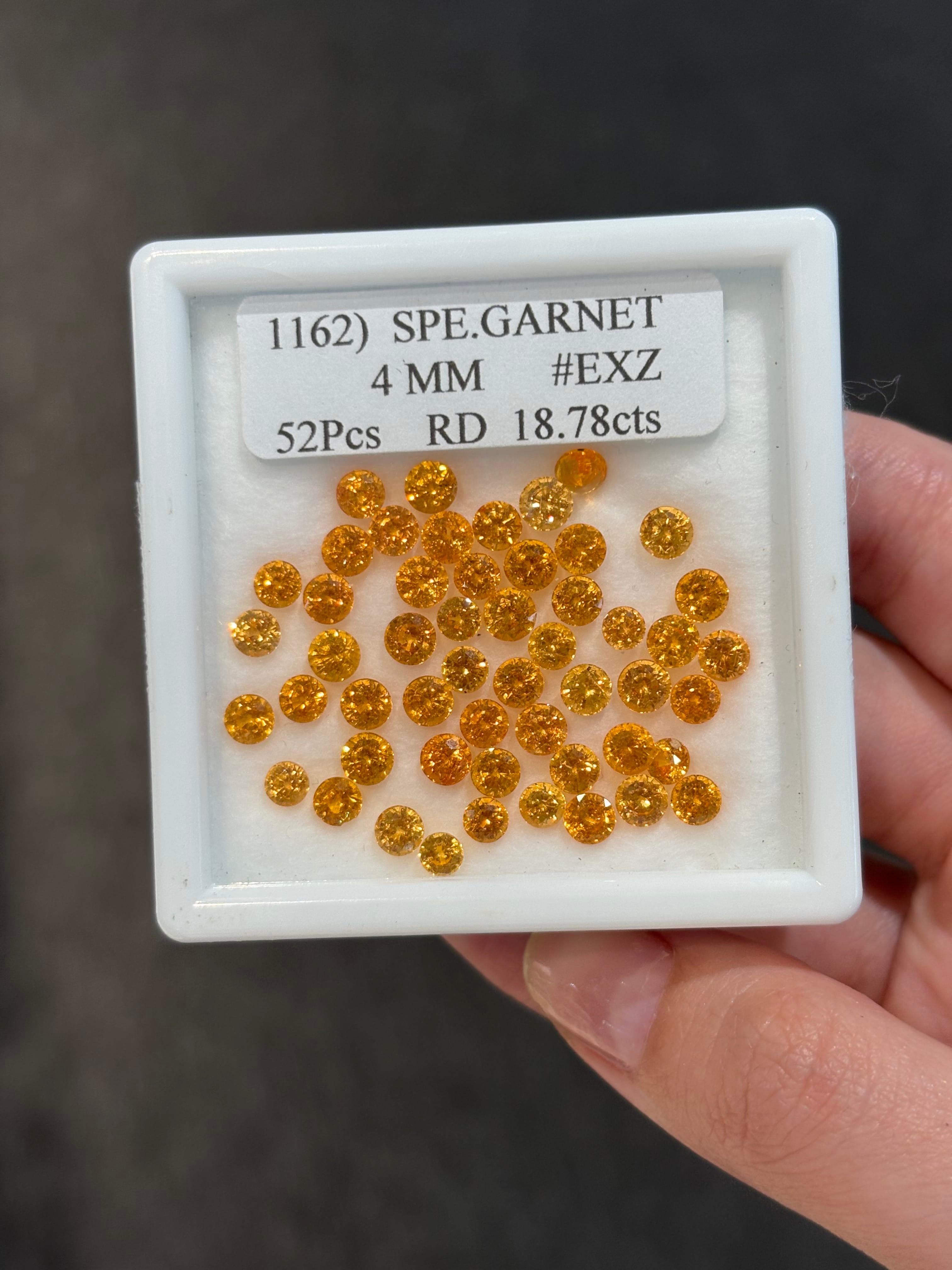 Luxury Promise 18.78ct Spessartine Fanta 4mm Calibrated Lot 52pcs DXBCS4750