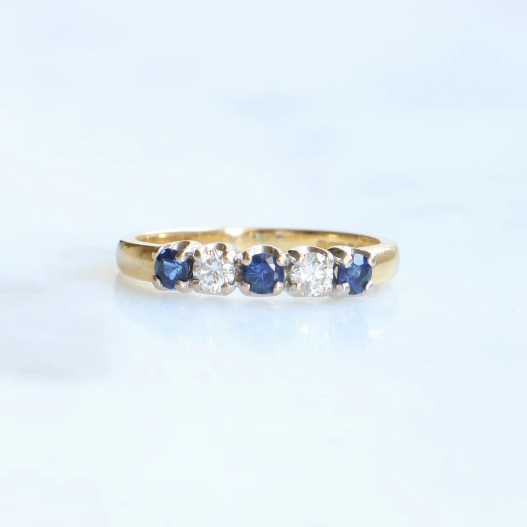 Luxury Promise 18CT GOLD DIAMOND AND SAPPHIRE ETERNITY RING ASC4727