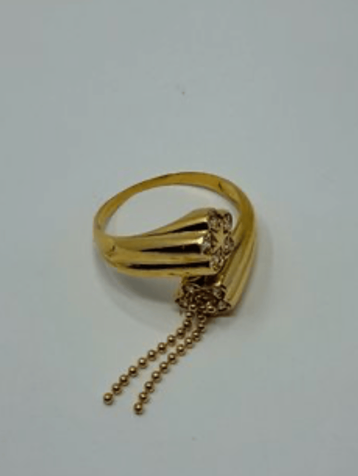 Luxury Promise 18k 5g sz 8.5 beaded strands with cz ring AFI099