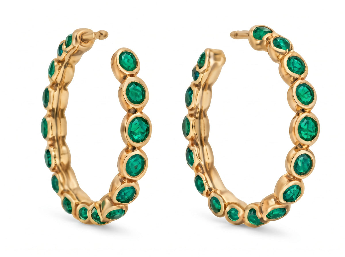 Luxury Promise 18K  Bubble Hoop Earrings SETTING ONLY SABSET086