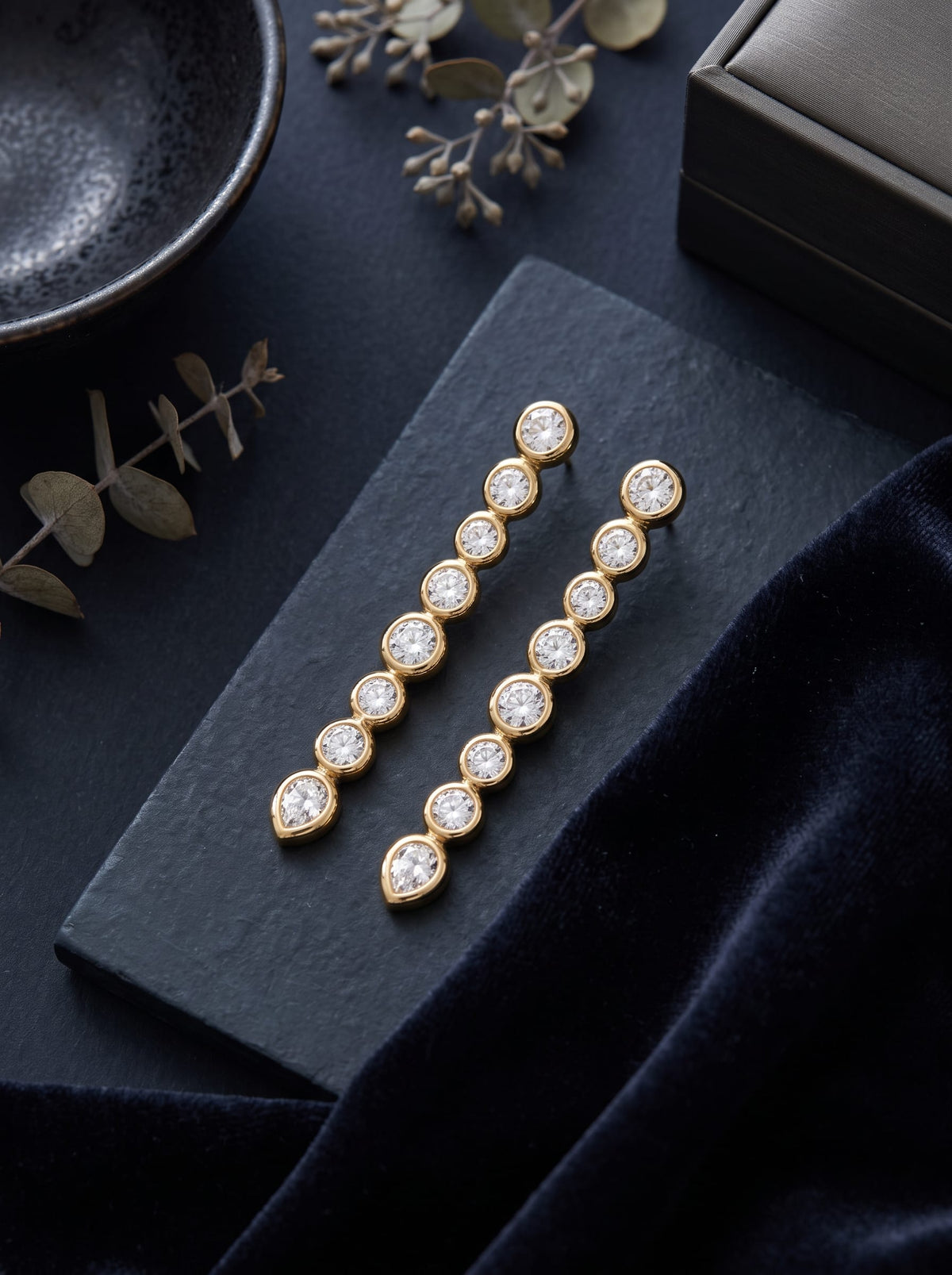 Luxury Promise 18K Bubble Line Earrings SETTING ONLY SABSET088