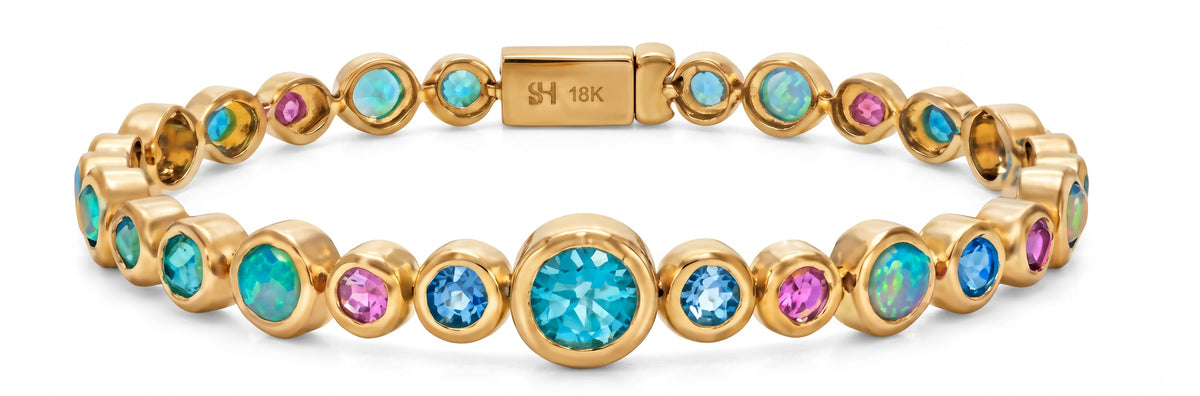 Luxury Promise 18K Bubble Tennis Bracelet SETTING ONLY SABSET082
