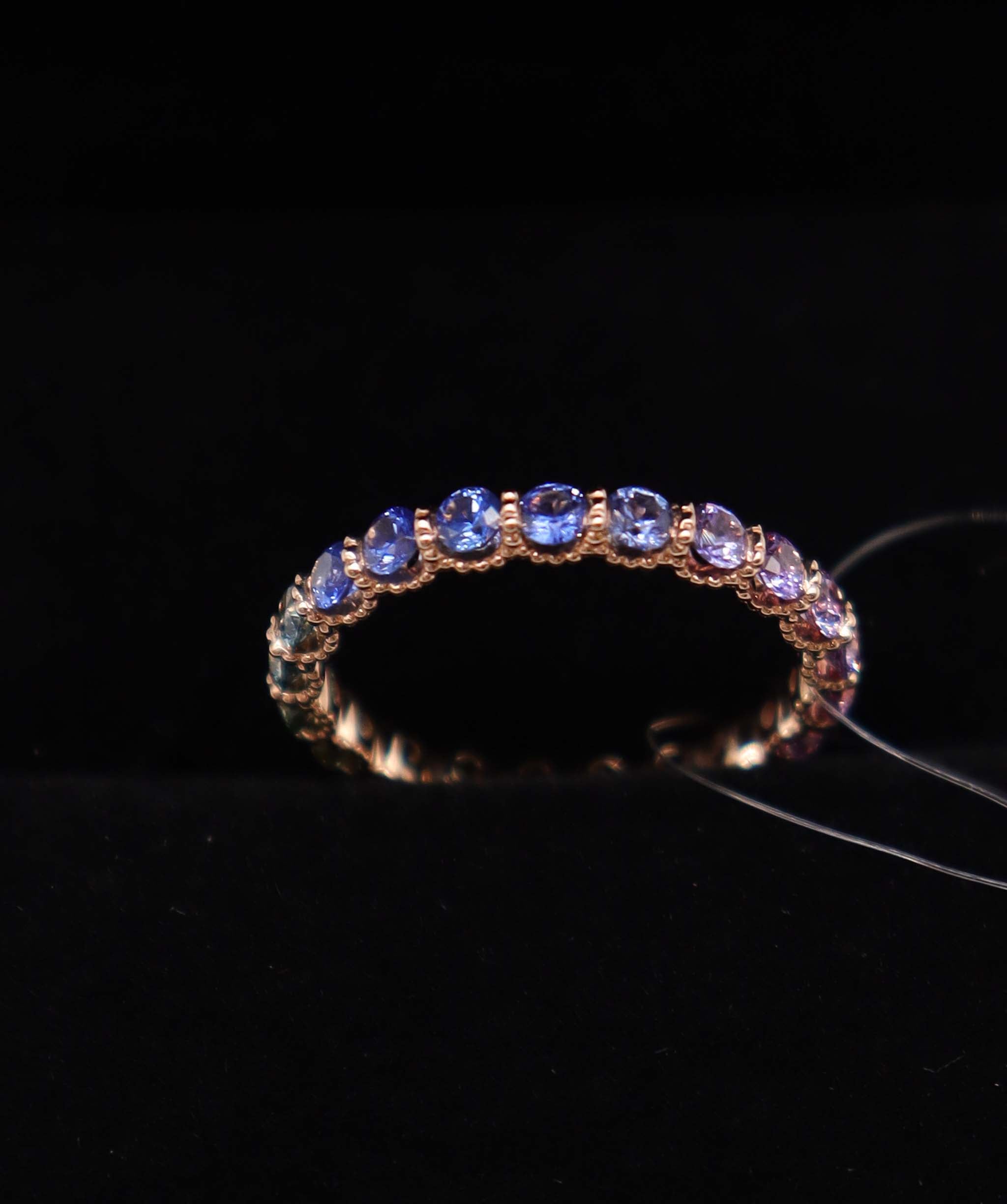Luxury Promise 18K Rainbow Sapphire Ring Yellow Gold (21 Rainbow Sapphire) Size US 6.5 MS8971