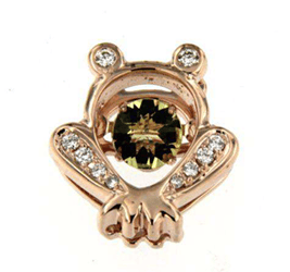 Luxury Promise 18K RG PENDANT WITH DIAMOND AND GEMS DD 10p 0.07Ct L/QZ 1p 0.26Ct RG 1.900G P19336-14685