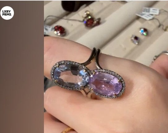 Luxury Promise 18K RING Pink GoldSpinel 5.45 ct / 2 pcsDiamonds 0.17 ct / 68 pcs R15205