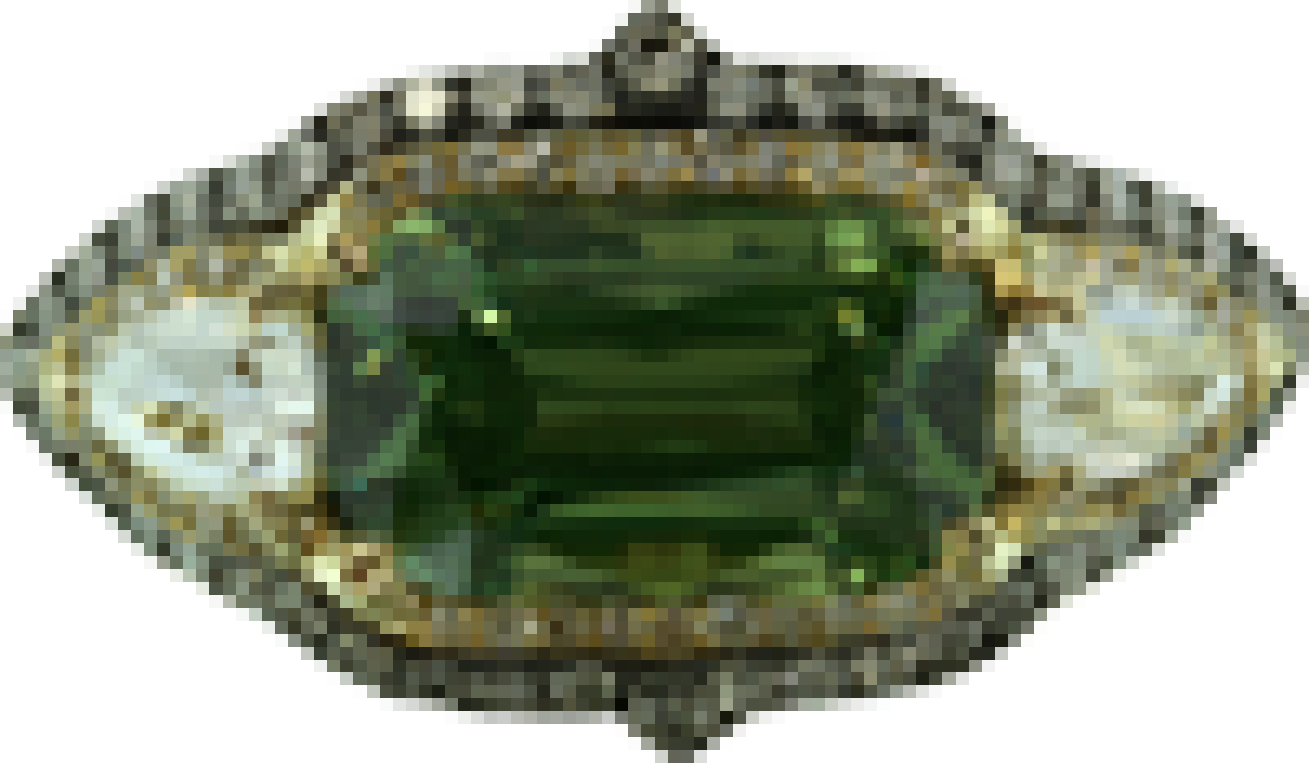 Luxury Promise 18K RING White and Yellow GoldDemantoid 3.75 ctPear shape Diamonds 0.39 ct / 2 pcsDiamonds 0.39 ct / 85 pcs R1298