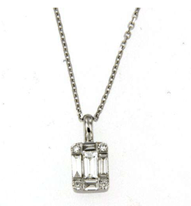 Luxury Promise 18K WG PENDANT WITH DIAMOND DD 4p 0.03Ct D/TP 5p 0.18Ct WG 1.500G P19552-14895D