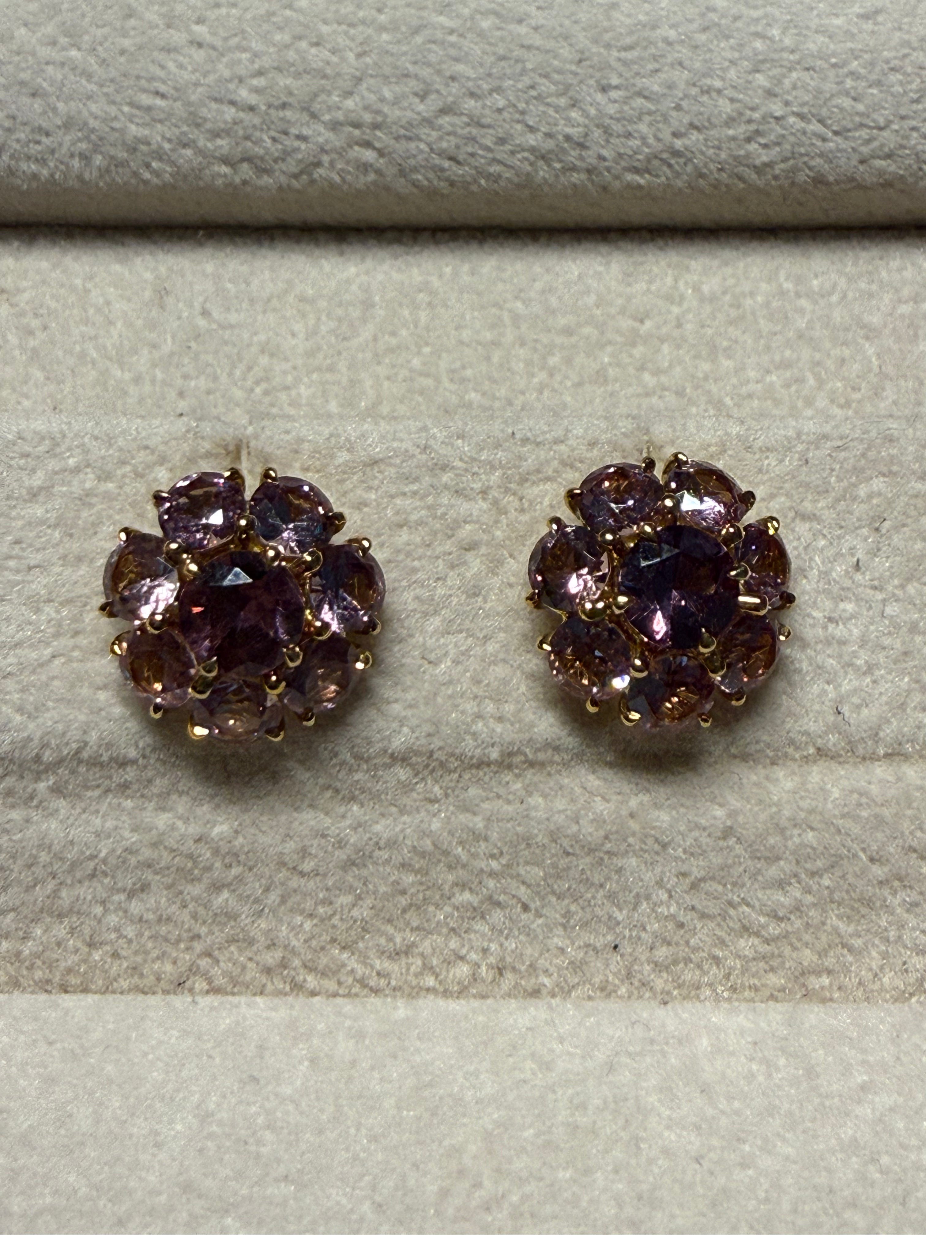 Luxury Promise 18K Yellow Gold Malaya Garnet 5.36 ct / 16 pcs EARRING E1590