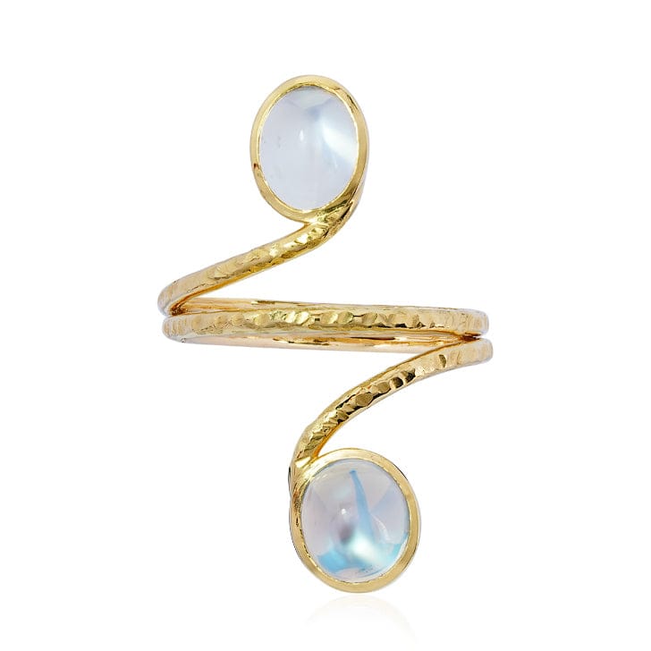 Luxury Promise 18K Yellow Gold Moonstones 3.06 cts / 2 pcs Ring RM2567