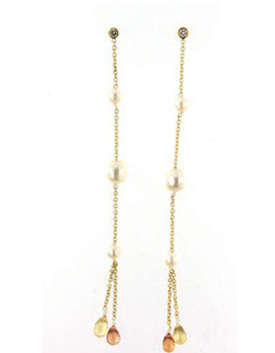 Luxury Promise 18K YG EARRING WITH DIAMOND AND GEMS DD 2p 0.06Ct F/CS 4p 1.62Ct PL 6p 3.74Ct YG 1.500G E0000-18368A