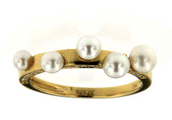Luxury Promise 18K YG RING WITH DIAMOND AND PEARL#53 DD 32p 0.11Ct C/PL 5p 1.78Ct YG 2.300G R19085-37576