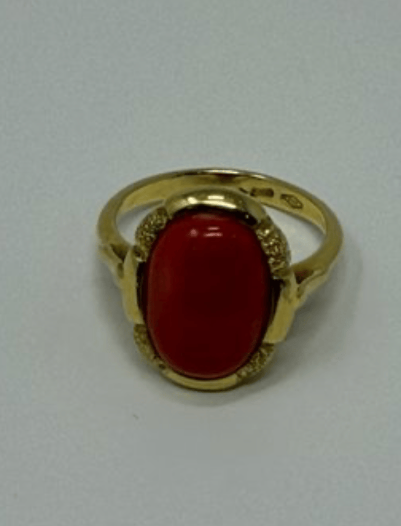 Luxury Promise 18ky sz 8 6.61g 14x9mm coral ring  AFI069