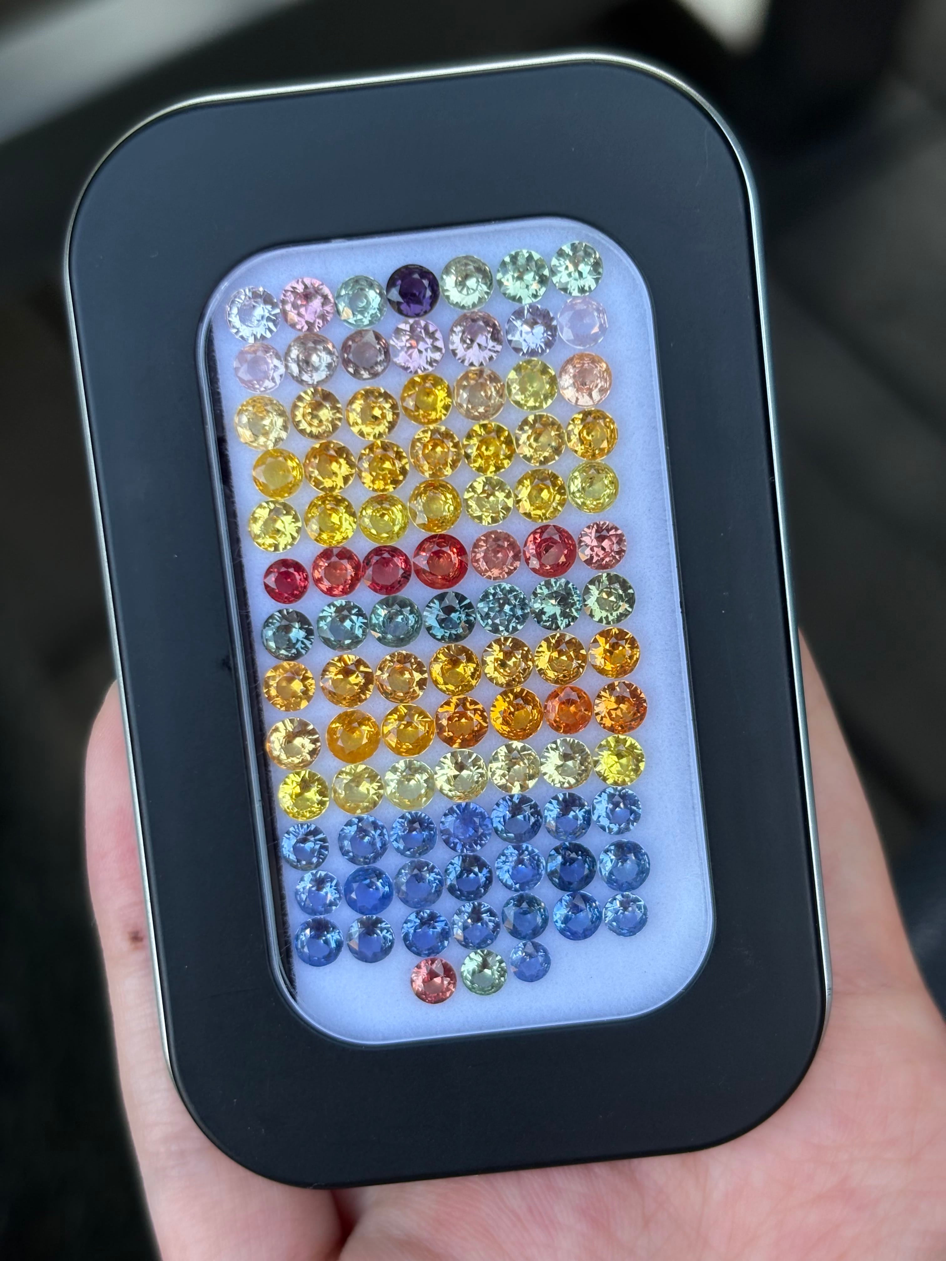 Luxury Promise 19.43ct Rainbow Sapphire Round Set (94pcs) DXBCS3861