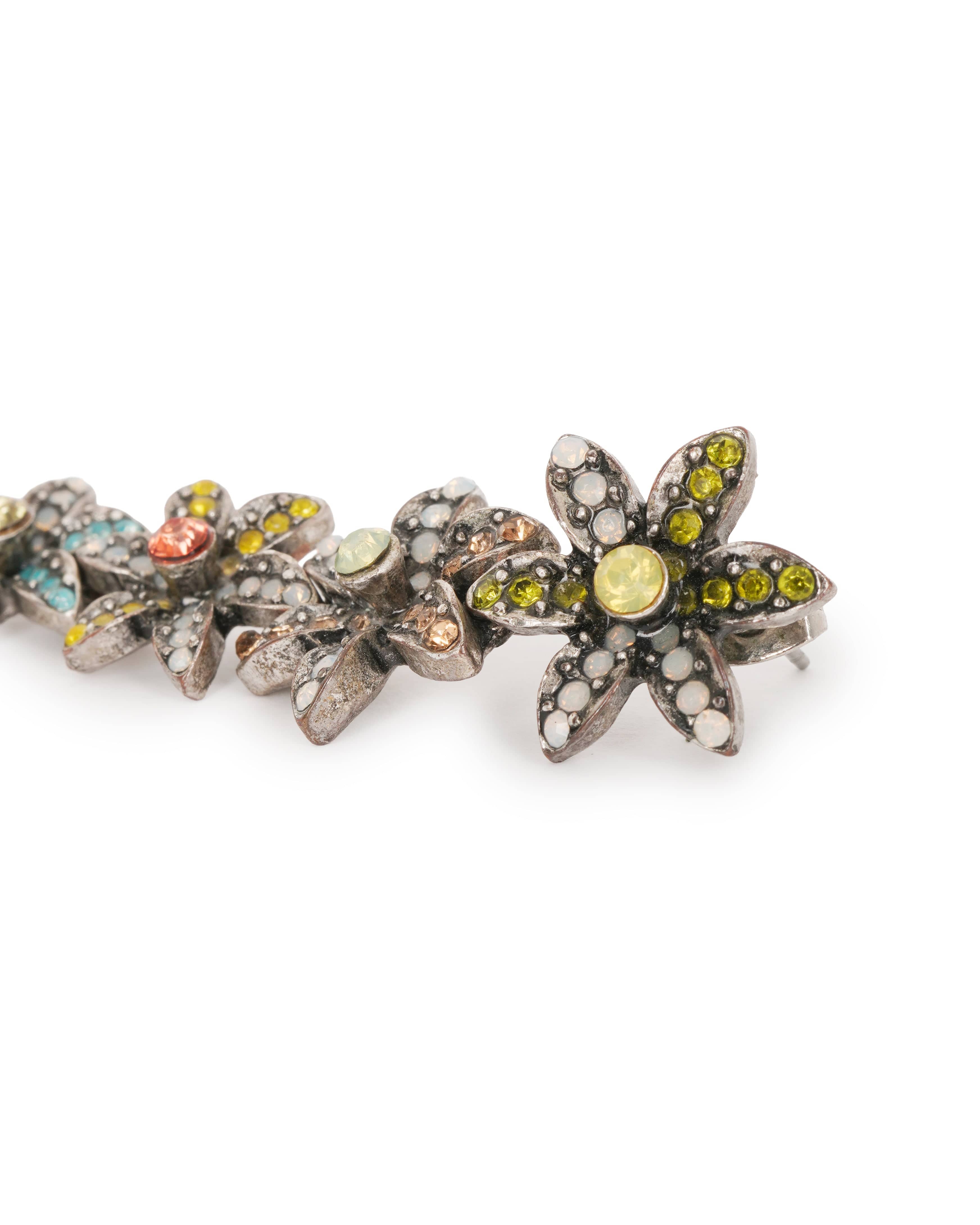Luxury Promise 1940's drop earring with multi colour flower swarovksi  ALTC0529