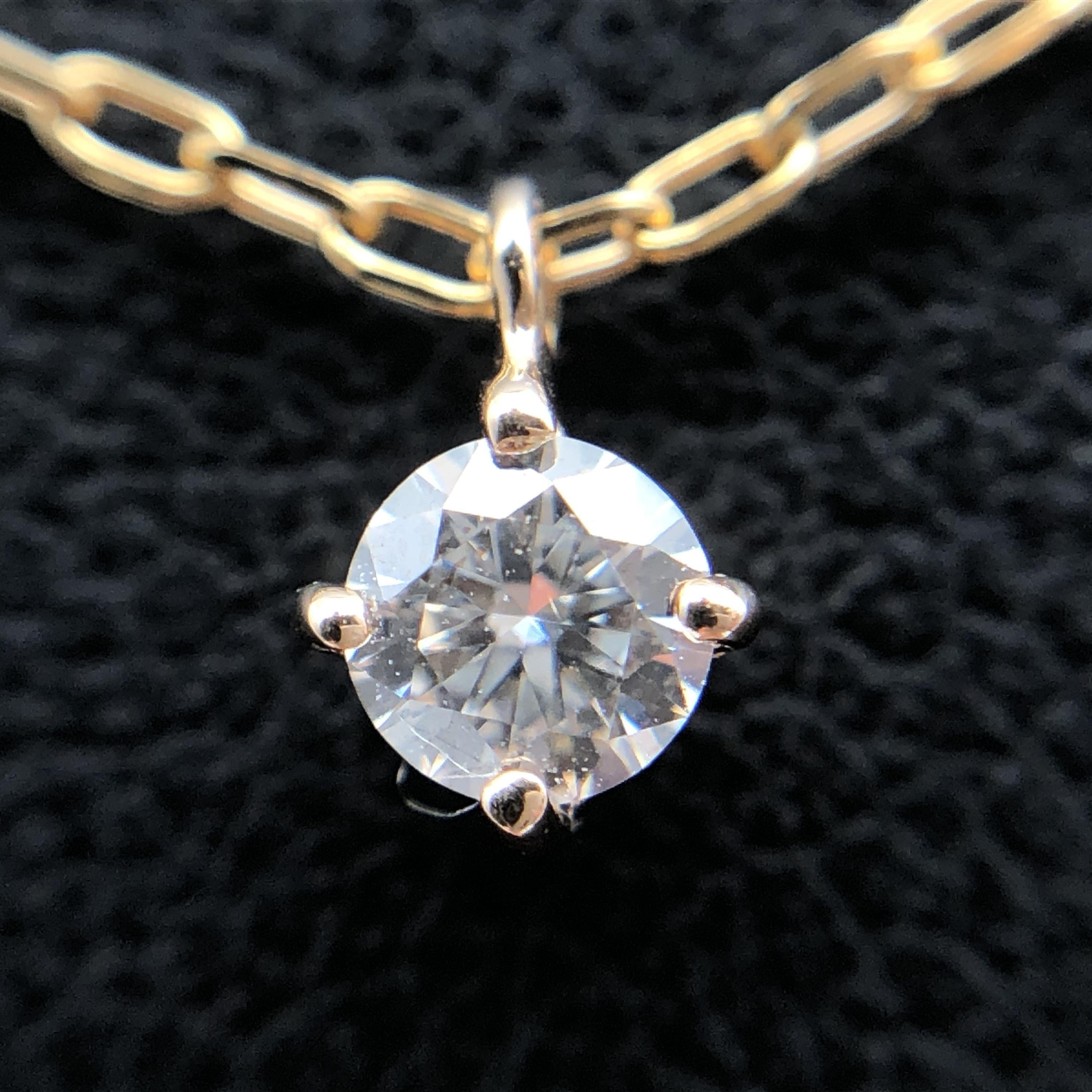 Luxury Promise 1P Diamond Necklace, D(0.10ct), K18PG, 1.3g, 16inch ALC3353