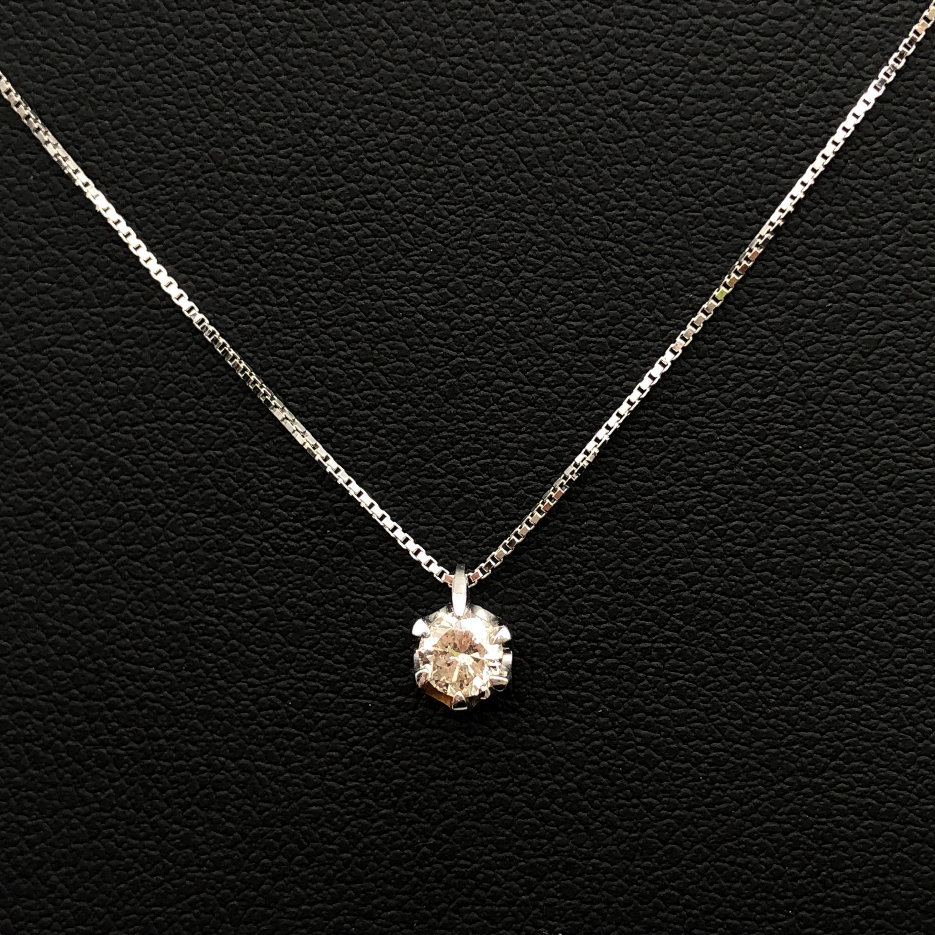 Luxury Promise 1P Diamond Necklace, PT900/PT850, 40cm ALC3356