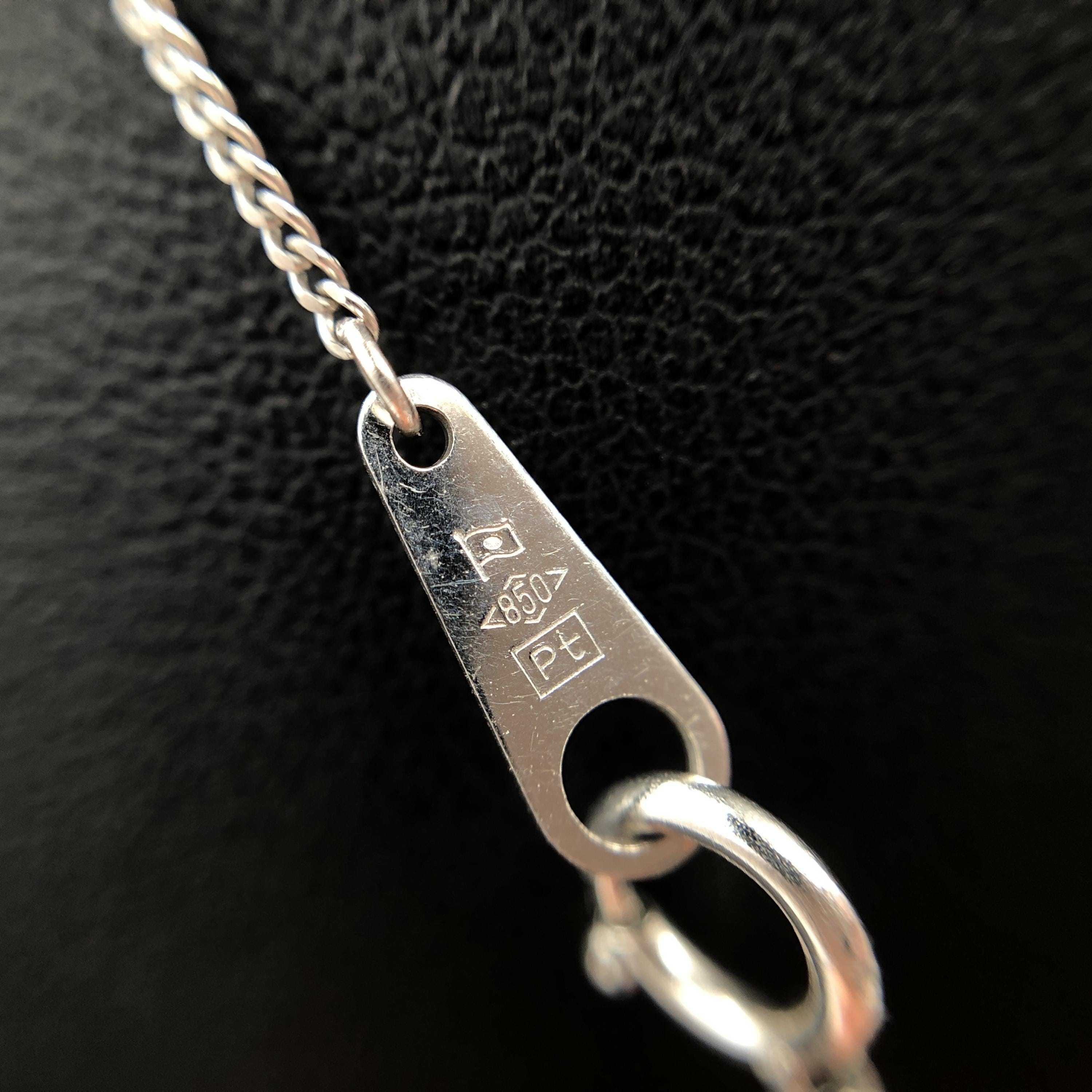 Luxury Promise 1P Sapphire & Dimond Necklace, S(1.00ct), D(0.15ct), PT900/PT850, 4.4g, 16inch ALC3330