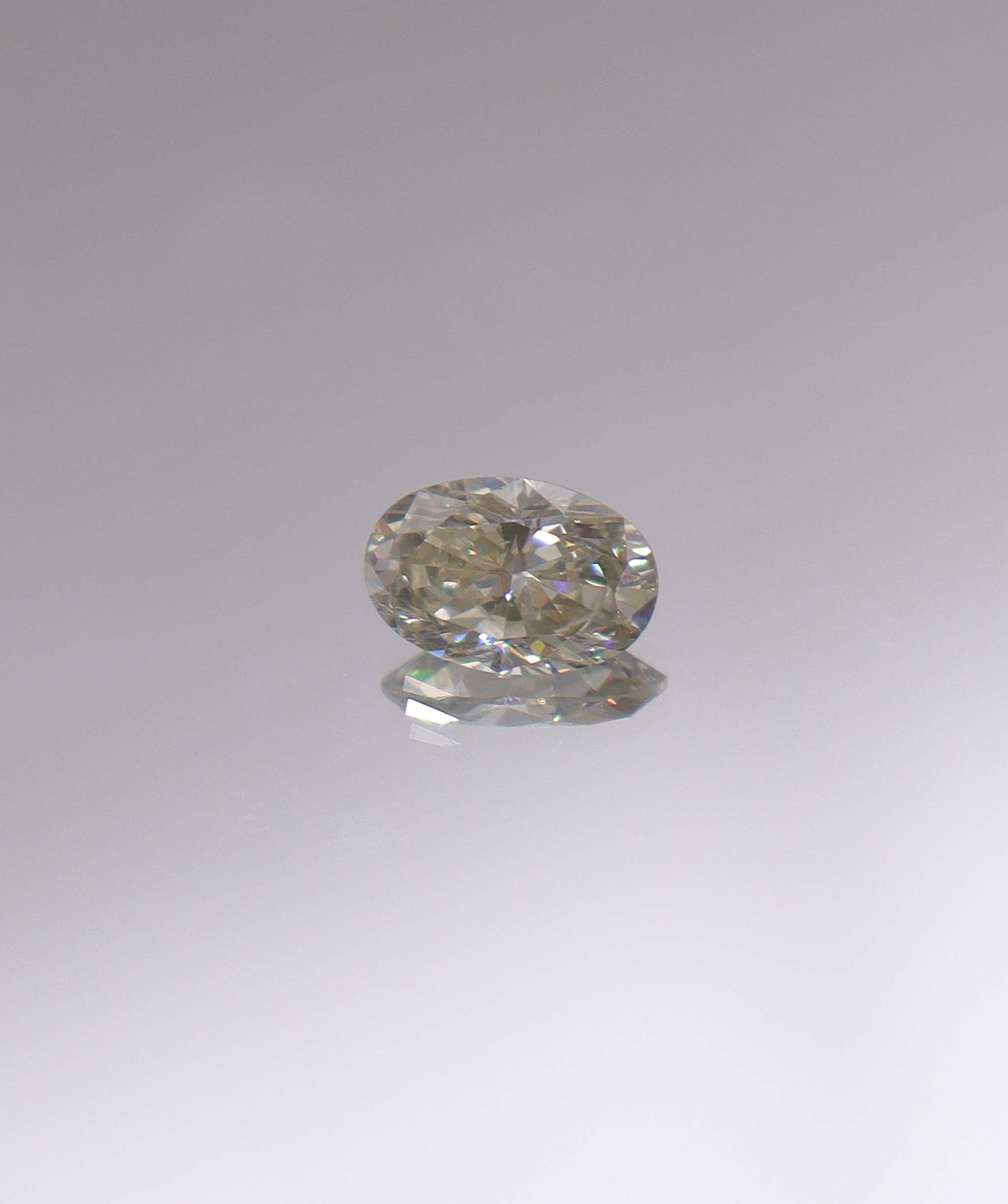 Luxury Promise 2.07CT GREENISH/GREY CHAMPAGNE OVAL DIAMOND DXBN0495