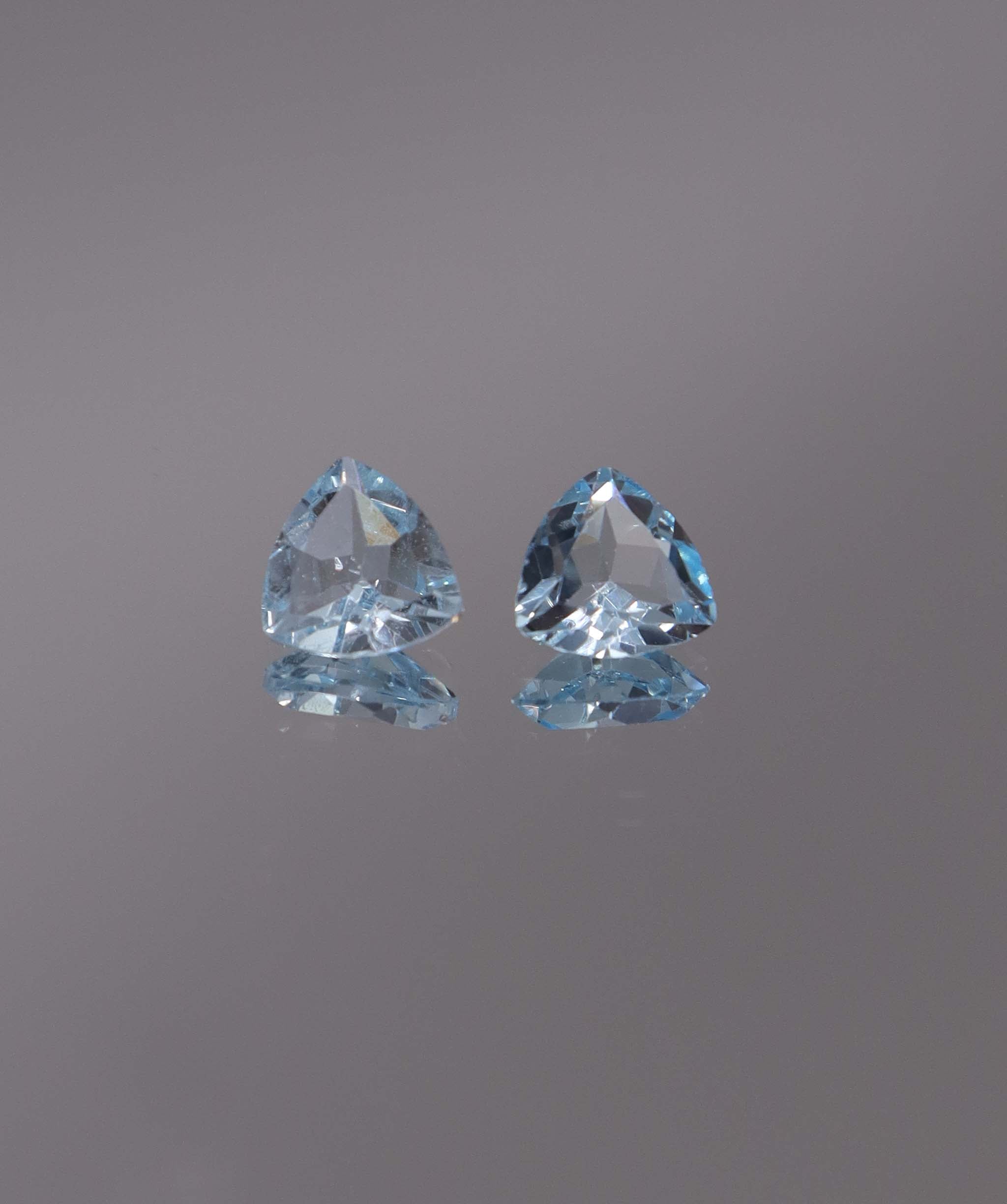Luxury Promise 2.08ct Sky Blue Topaz Trillion pair DXBCS1214