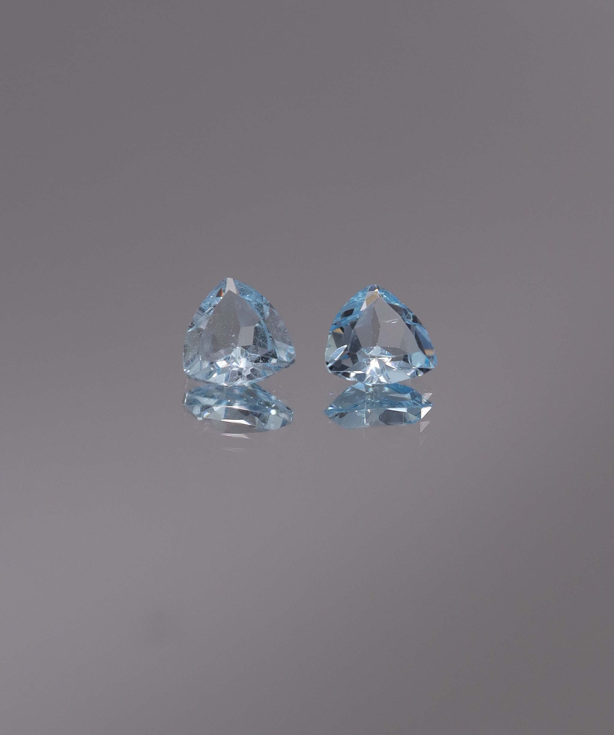 Luxury Promise 2.08ct Sky Blue Topaz Trillion pair DXBCS1214