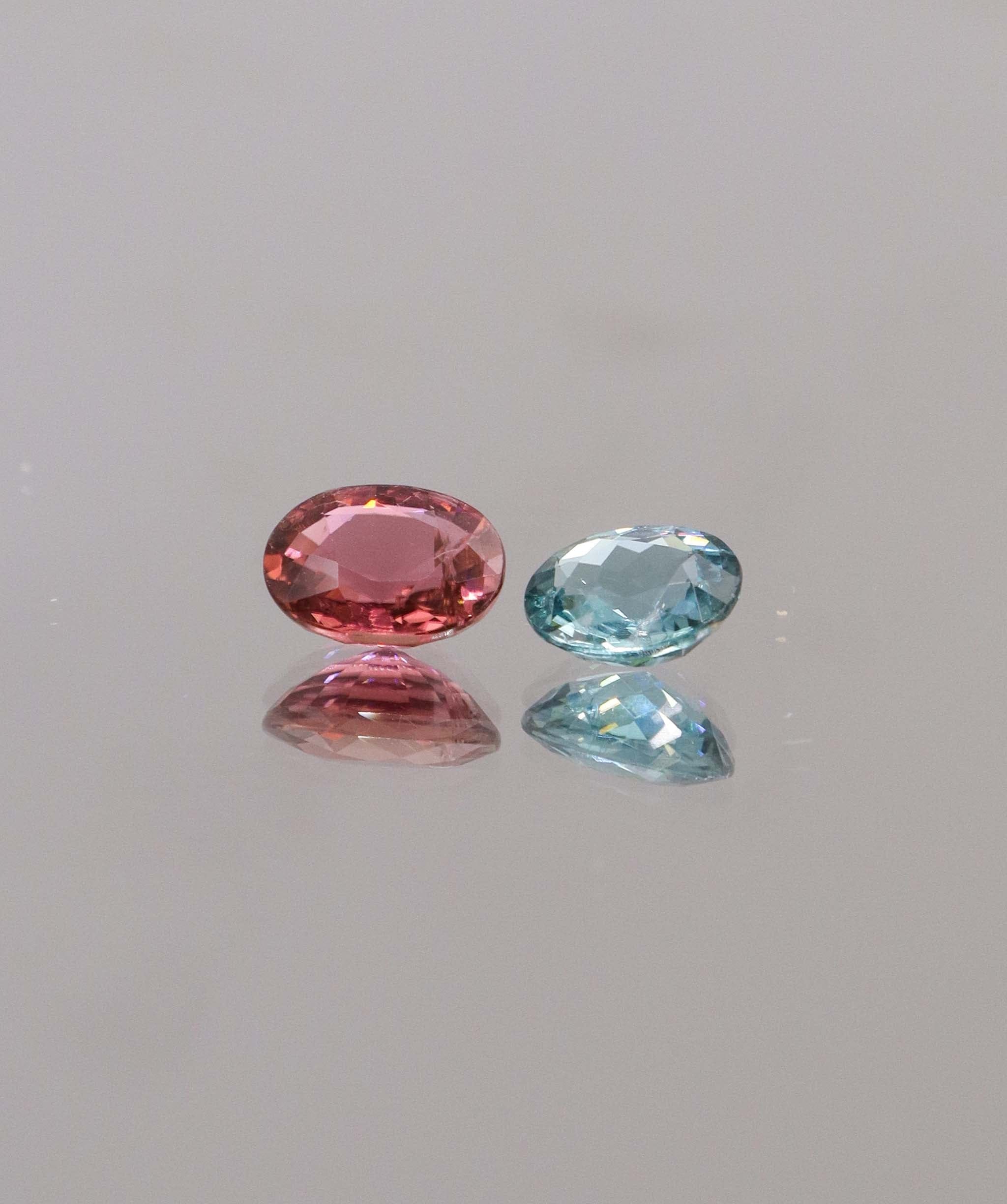 Luxury Promise 2.09ct Lagoon & Sunset Tourmaline Moi et Toi Afghan DXBCS0300