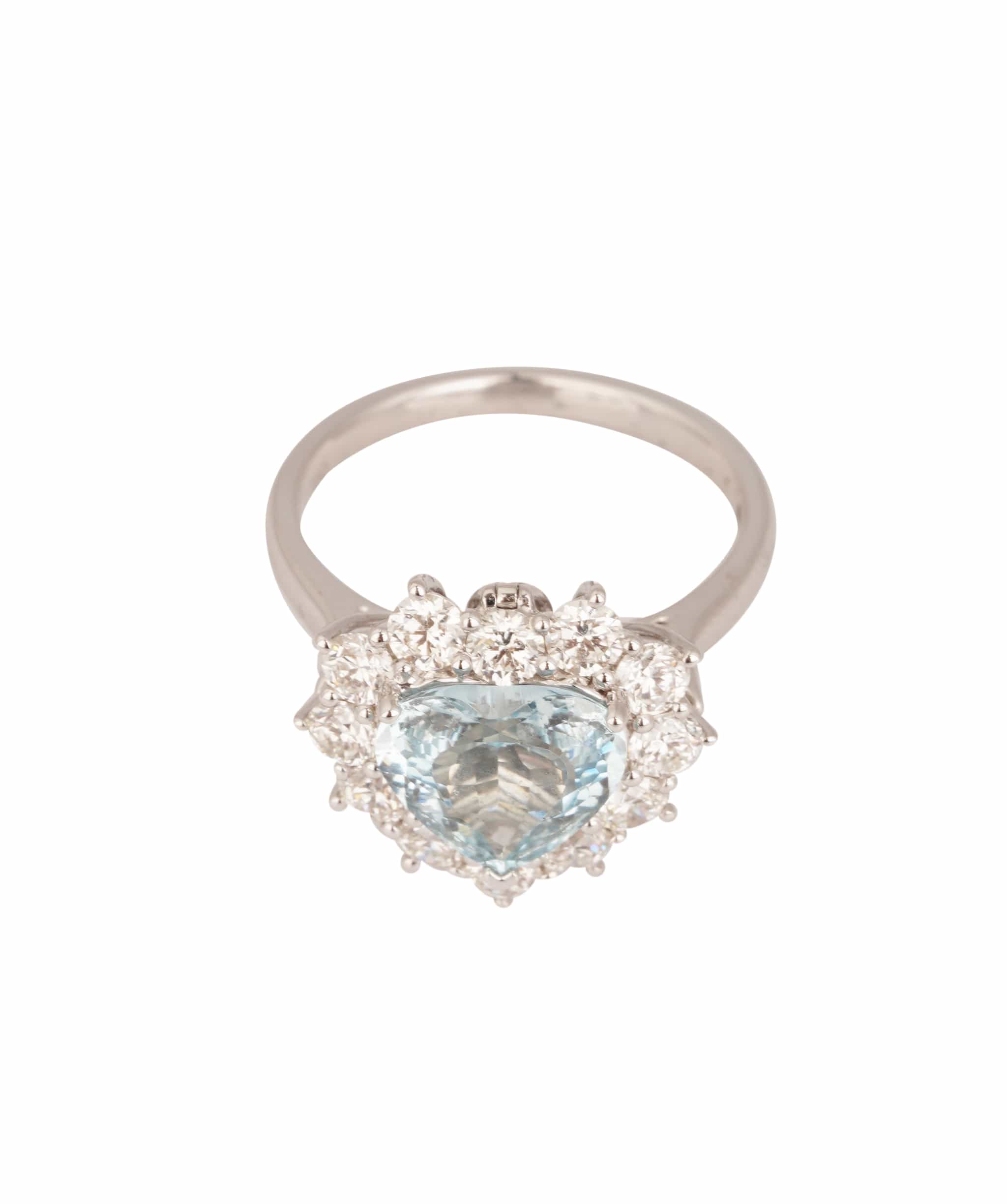 Luxury Promise 2.16ct Heart Aquamarine Convertible Pendant & Ring in 18kt White Gold US 7.5 ANL0134