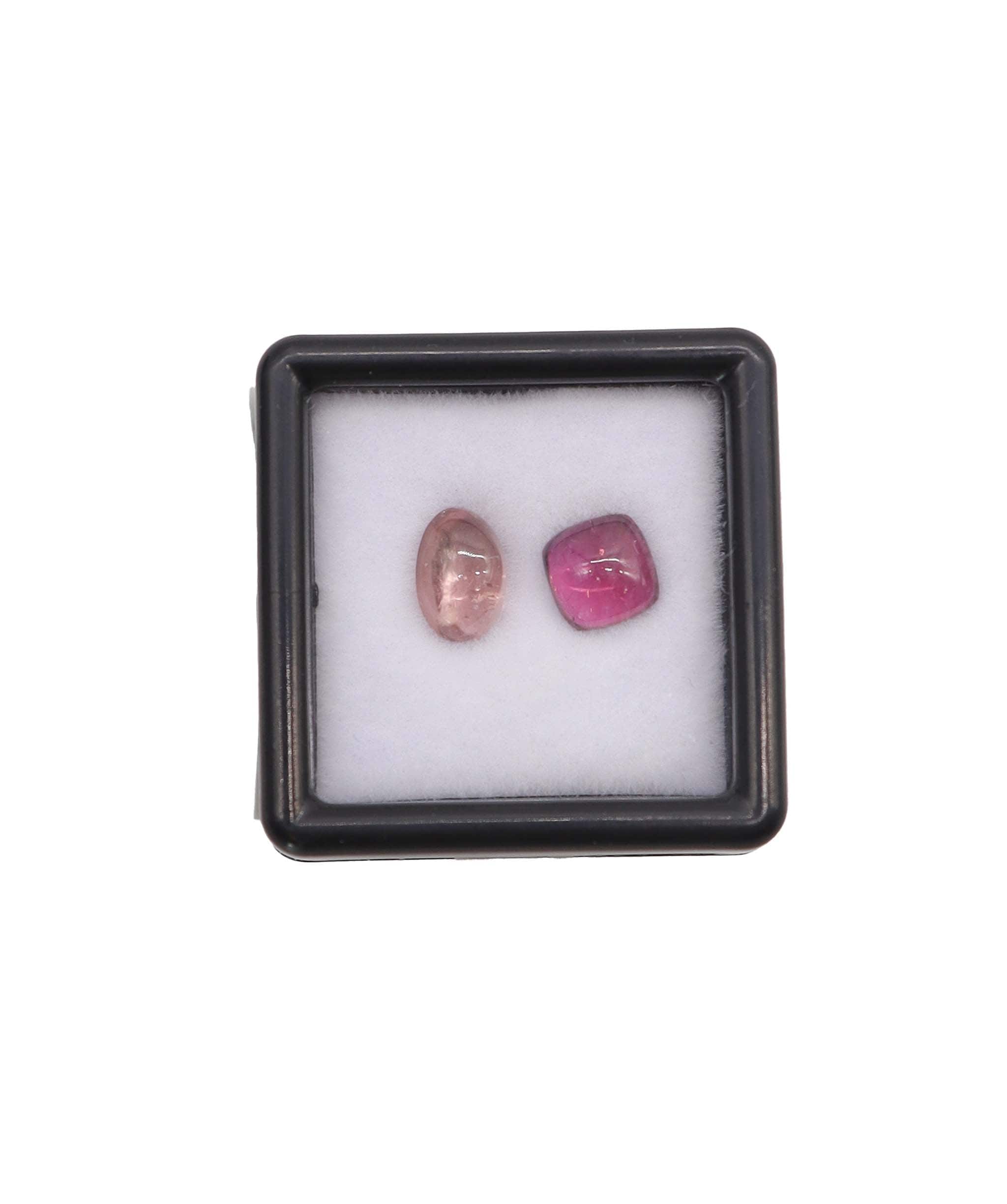 Luxury Promise 2.17ct Moi et Toi Tourmaline Set: Rubellite Cushion & Peachy Oval RDC0797