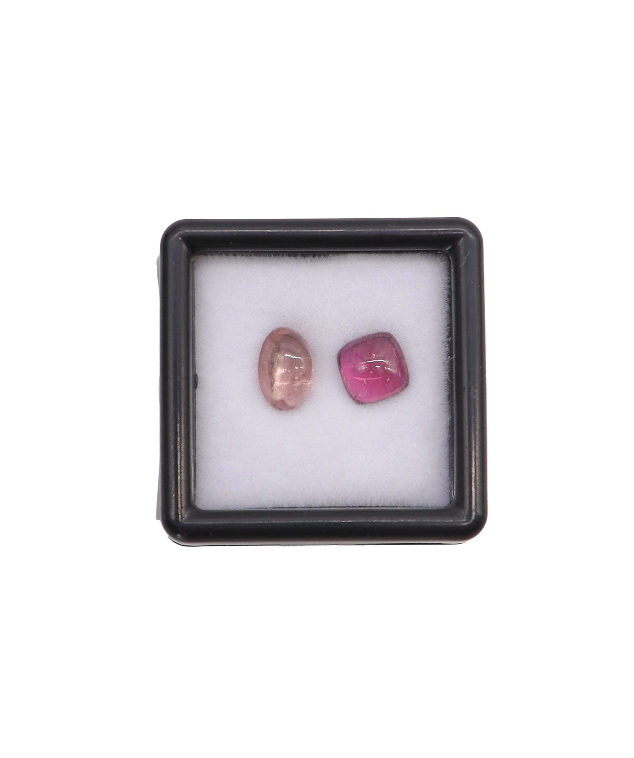 Luxury Promise 2.17ct Moi et Toi Tourmaline Set: Rubellite Cushion & Peachy Oval RDC0797