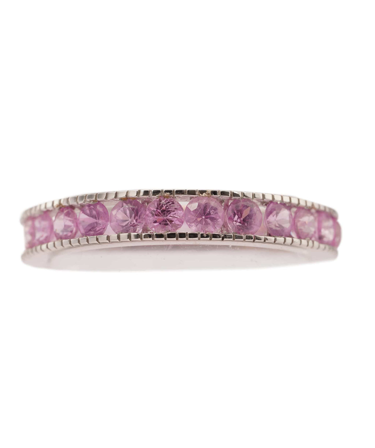 Luxury Promise 2.18ct Pink Sapphire 18K White Gold Ring - 2.477g, Size 7.5 ANC2060