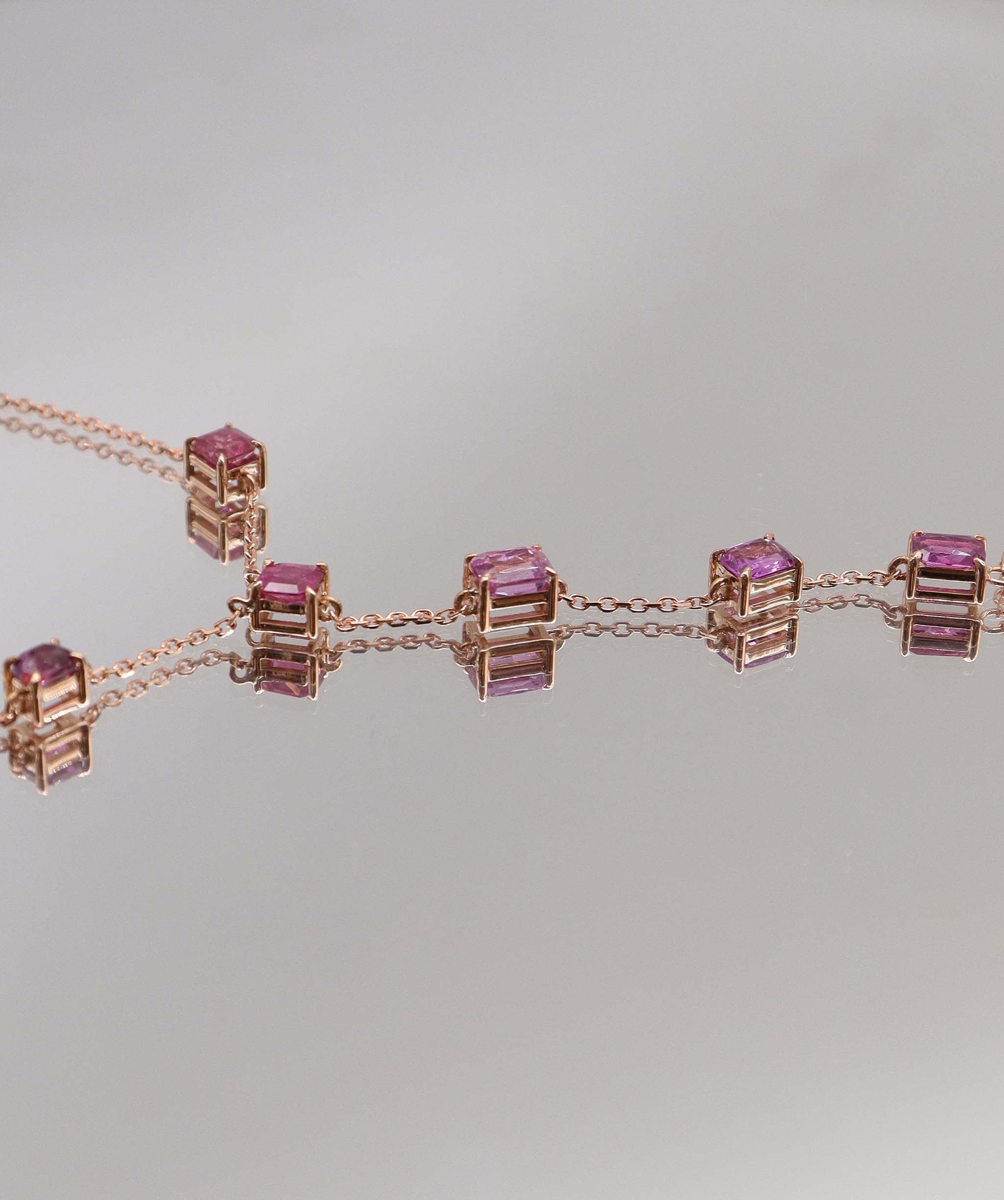 Luxury Promise 2.26CT NATURAL UNHEATED PADPARADSCHA HAND CHAIN (6 PCS 18K RG) MS 8992