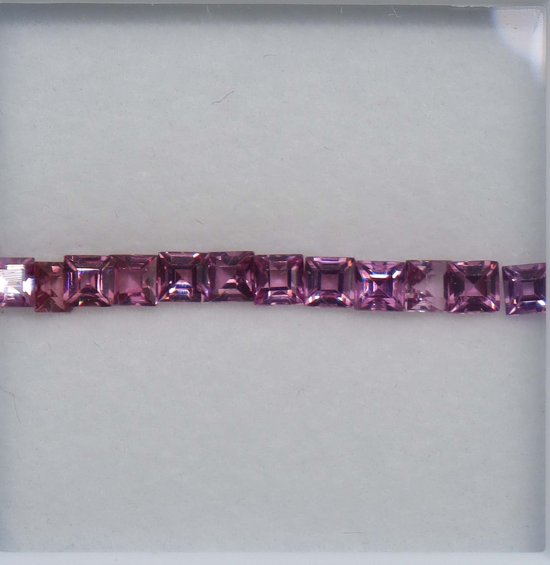 Luxury Promise 2.32ct Rhodolite Princess 12pcs DXBCS2256