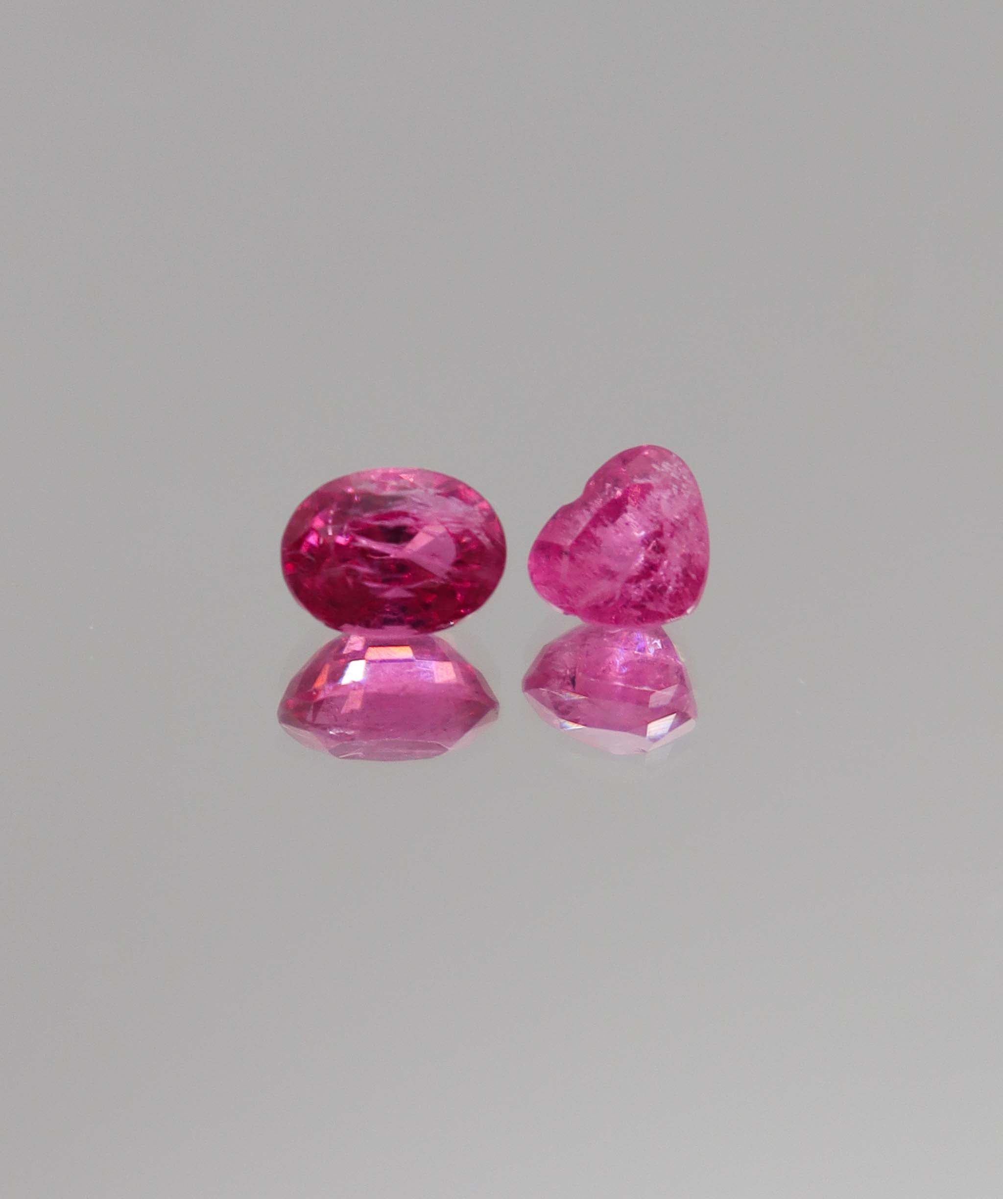 Luxury Promise 2.33ct Hot Pink Mahenge Heart & Oval Spinels DXBCD0330