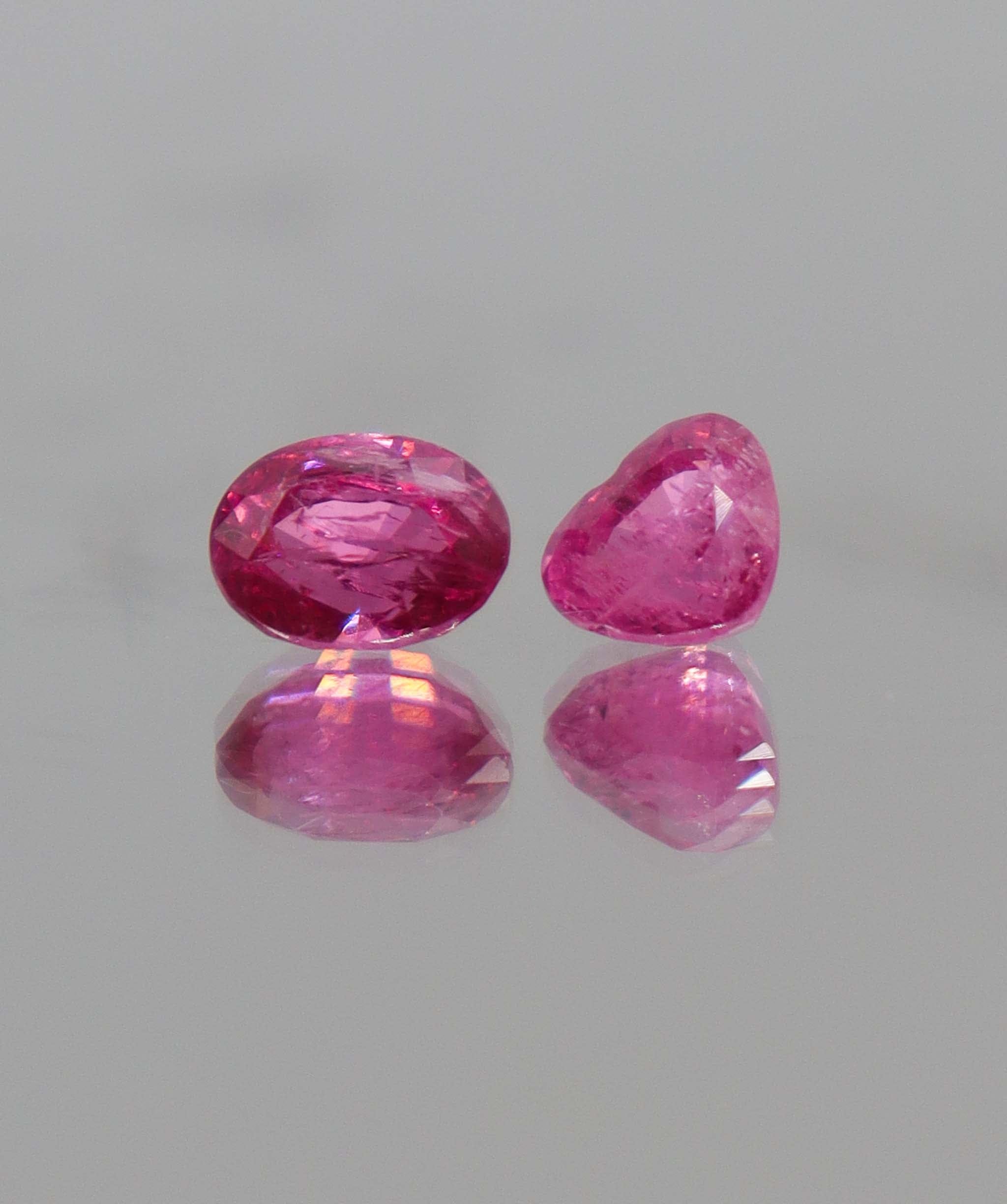 Luxury Promise 2.33ct Hot Pink Mahenge Heart & Oval Spinels DXBCD0330
