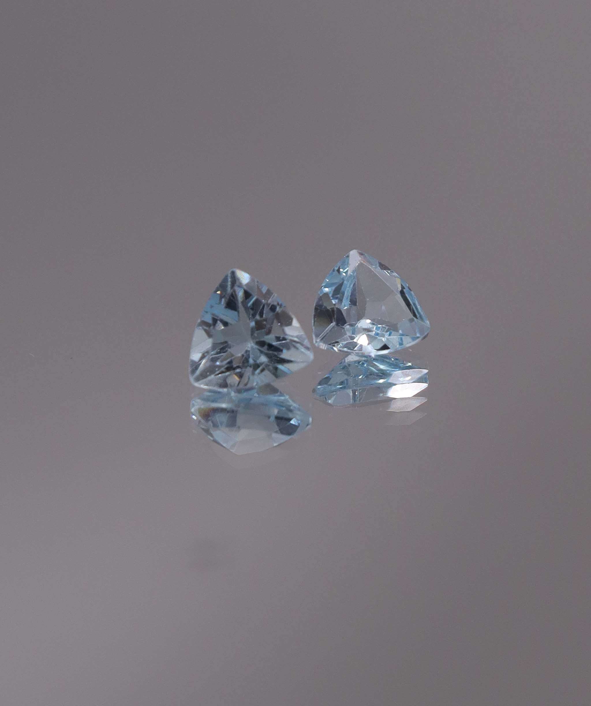 Luxury Promise 2.38ct Sky Blue Topaz Trillion pair DXBCS1204