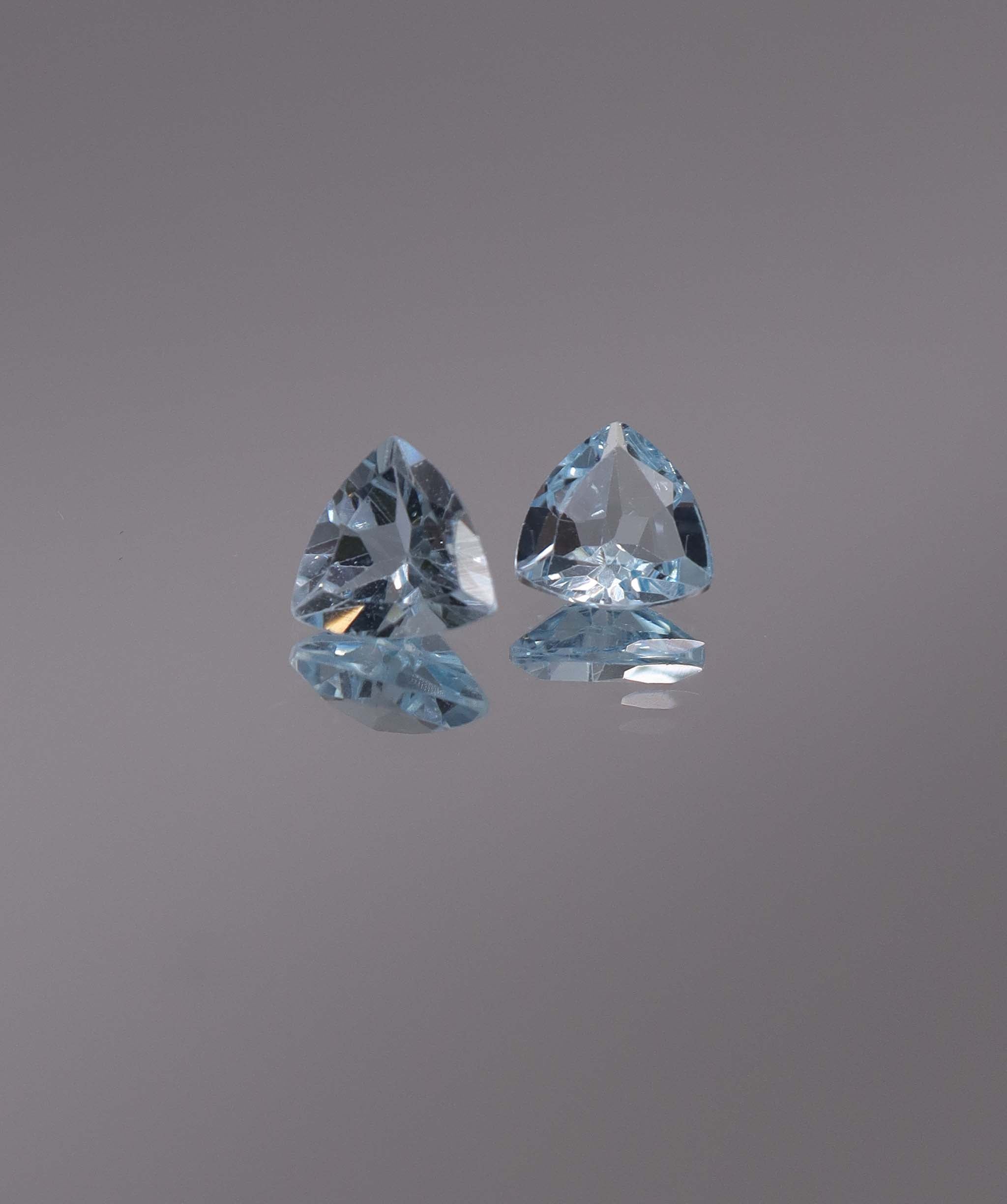 Luxury Promise 2.38ct Sky Blue Topaz Trillion pair DXBCS1204
