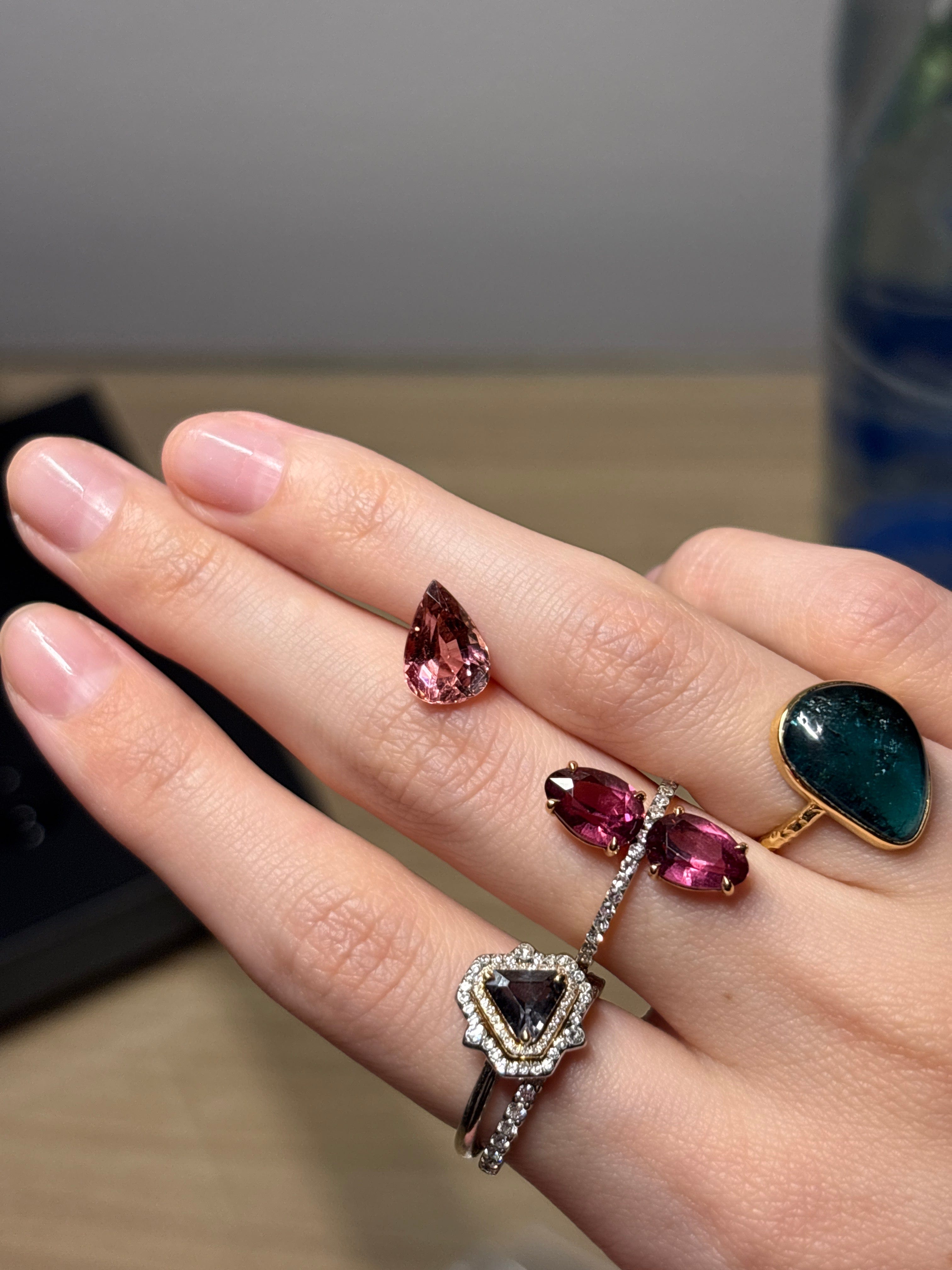 Luxury Promise 2.45ct Pear Magenta Tourmaline Afghan DXBCS0194