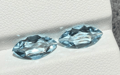 Luxury Promise 2.50ct Shanta Maria aquamarine marquis pair DXBCS3904