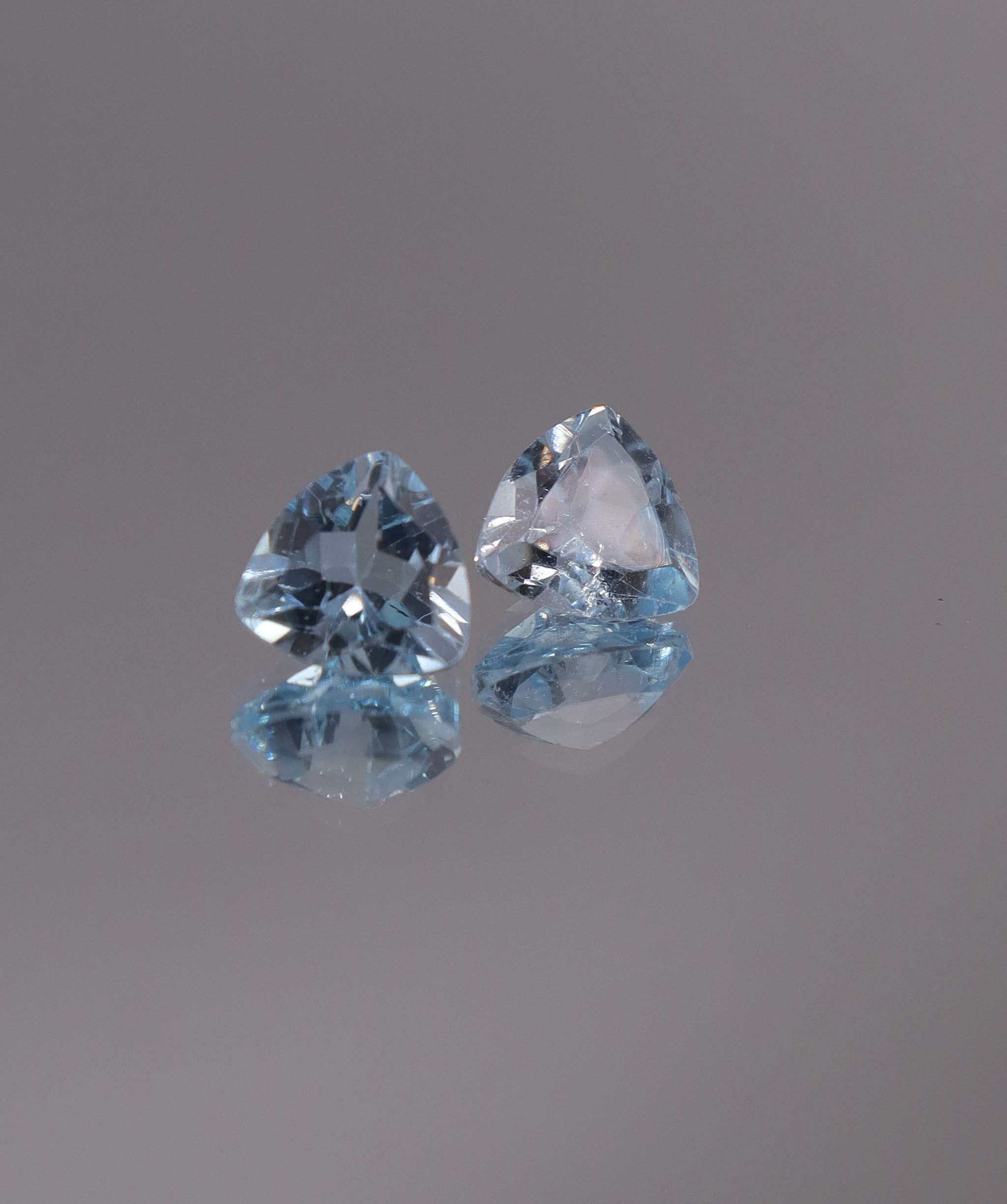 Luxury Promise 2.54ct Sky Blue Topaz Trillion pair DXBCS1201