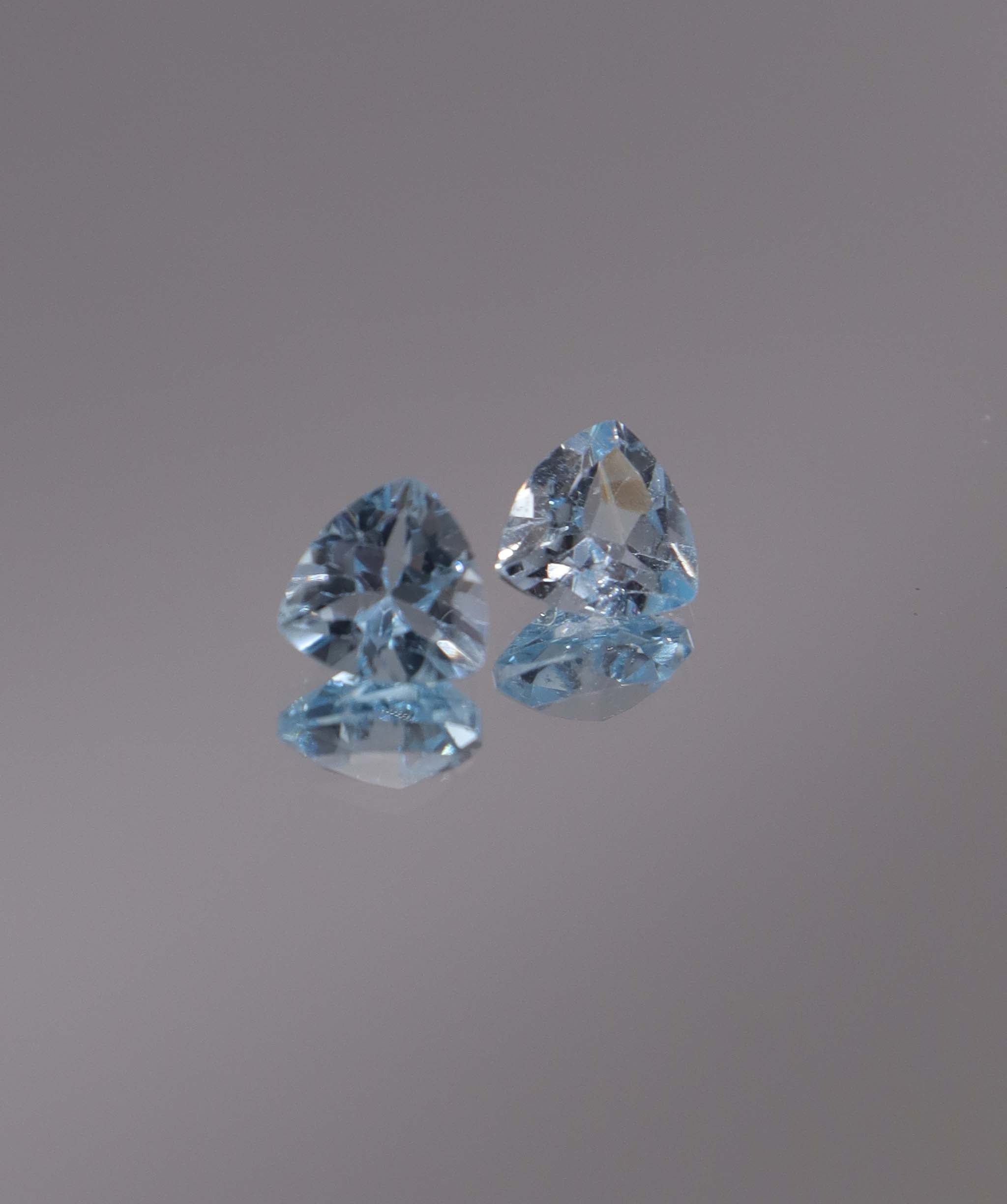 Luxury Promise 2.54ct Sky Blue Topaz Trillion pair DXBCS1201